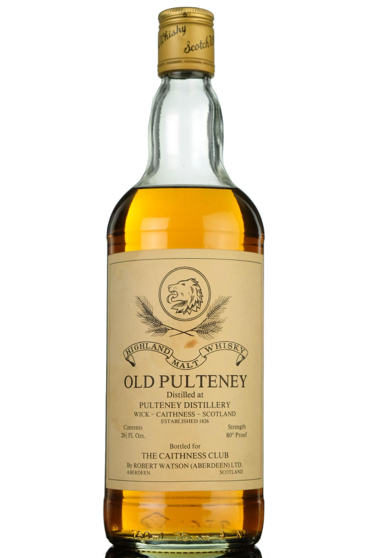 Old Pulteney Caithness Club Robert Watson 1970s