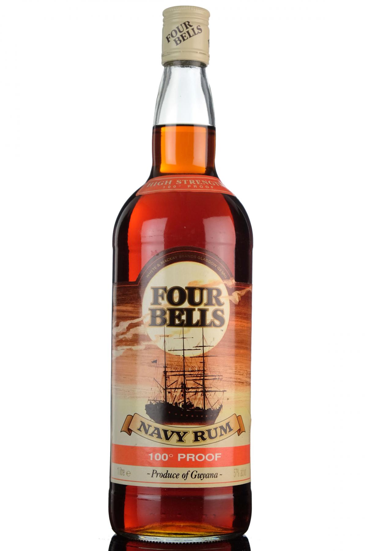 Four Bells Navy Rum - 100 Proof - 1 Litre - 1980s