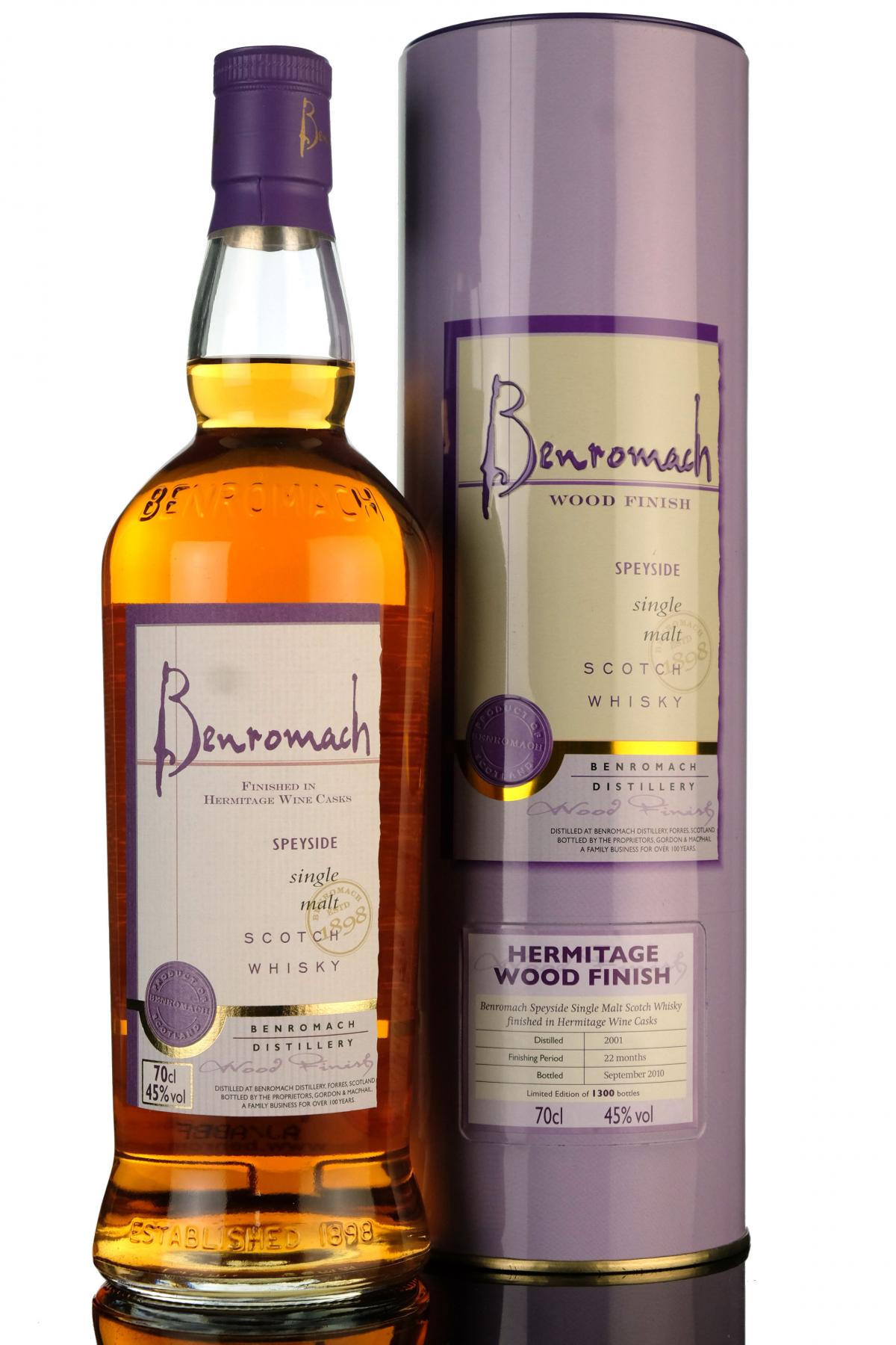 Benromach 2001-2010 - Hermitage Wood Finish