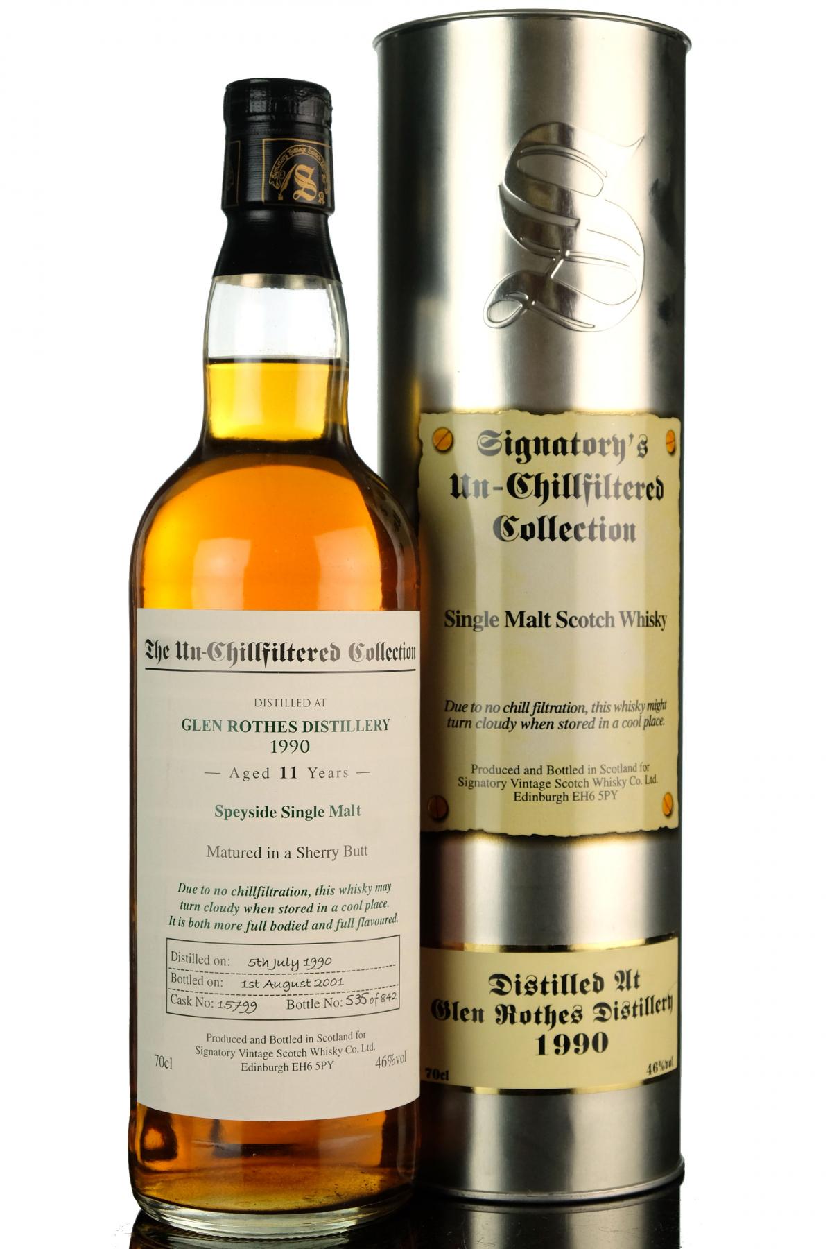 Glenrothes 1990 - 2001 - 11 Year Old - Signatory Vintage