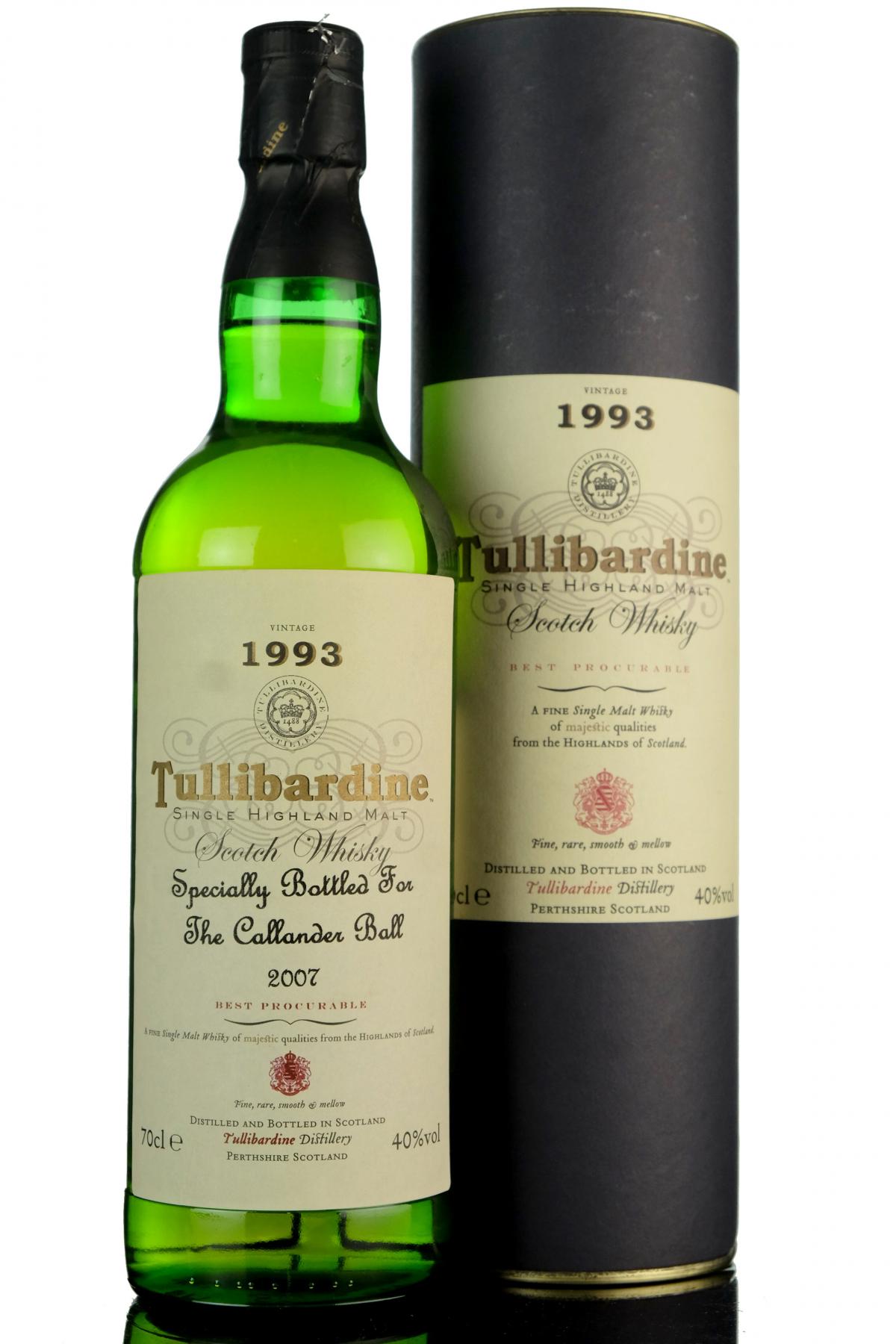 Tullibardine 1993 - Specially Bottled For The Callanden Ball 2007