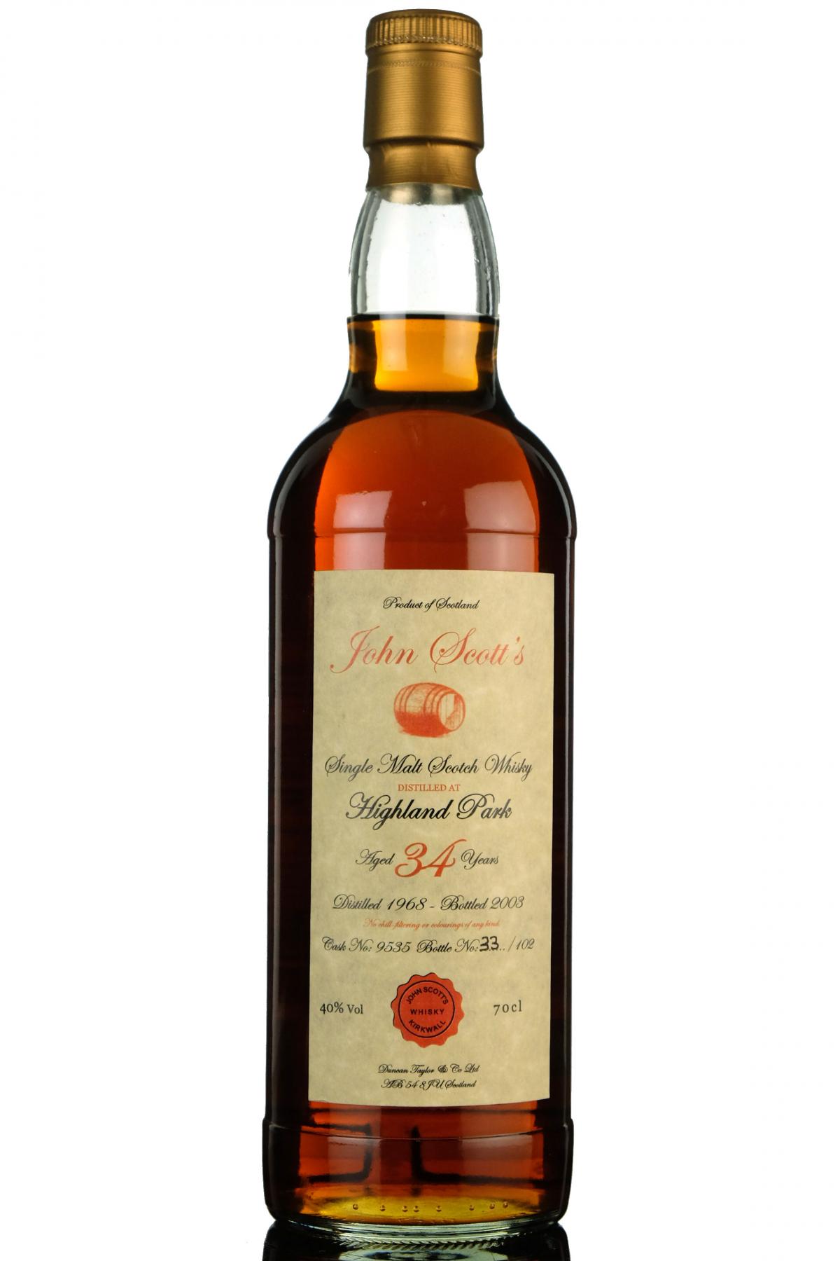 Highland Park 1968-2003 - 34 Year Old - John Scotts