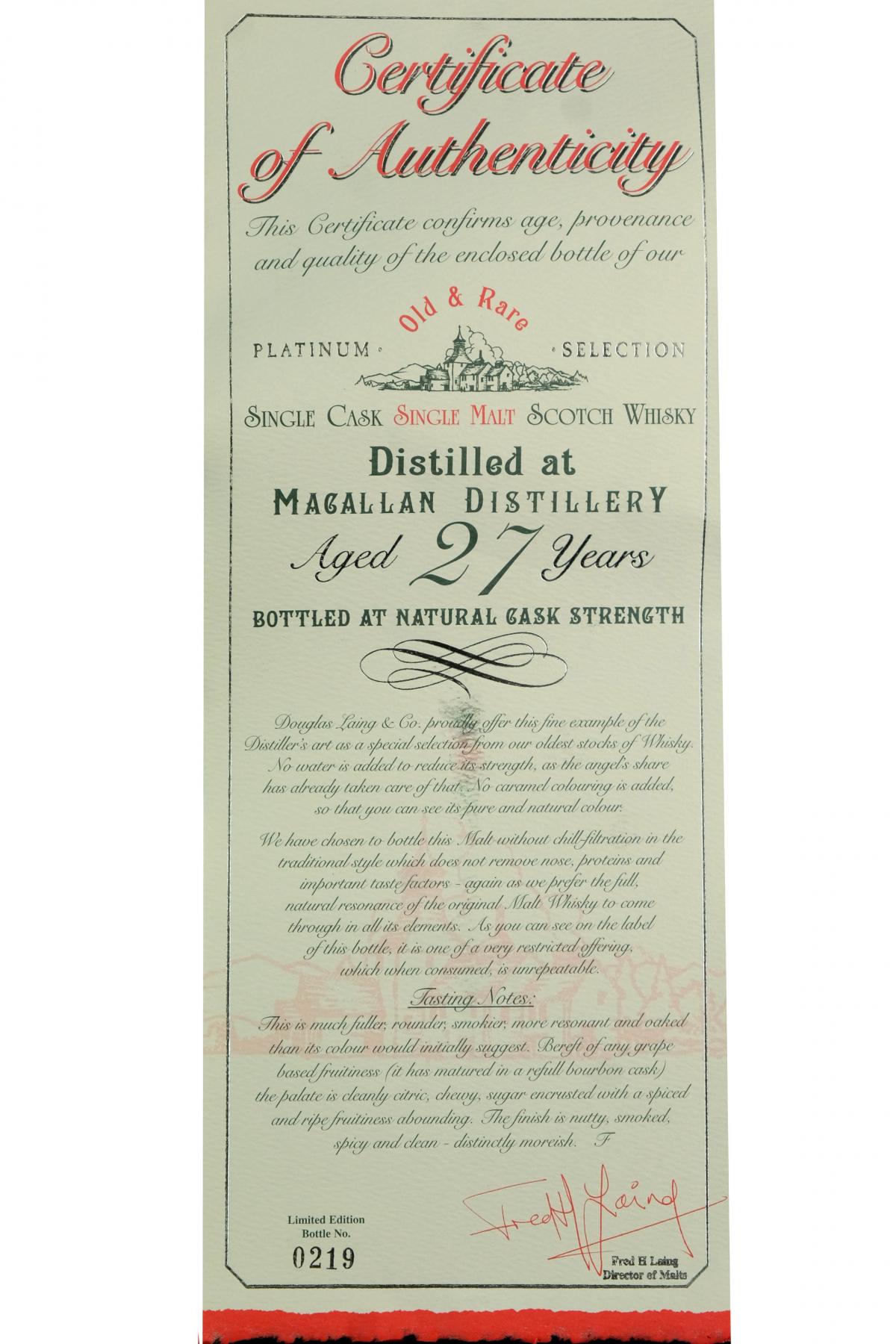 Macallan 1977-2004 - 27 Year Old - Douglas Laing - Old & Rare Platinum Selection