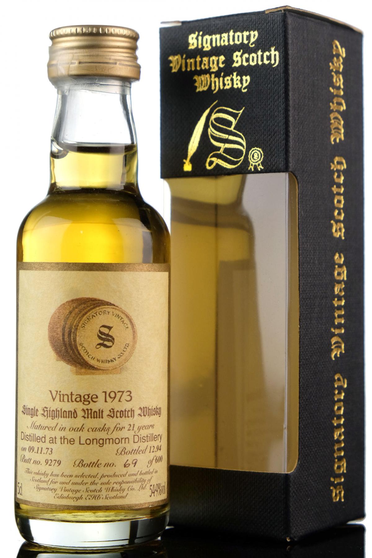 Longmorn 1973-1994 - 21 Year Old - Signatory Vintage Miniature
