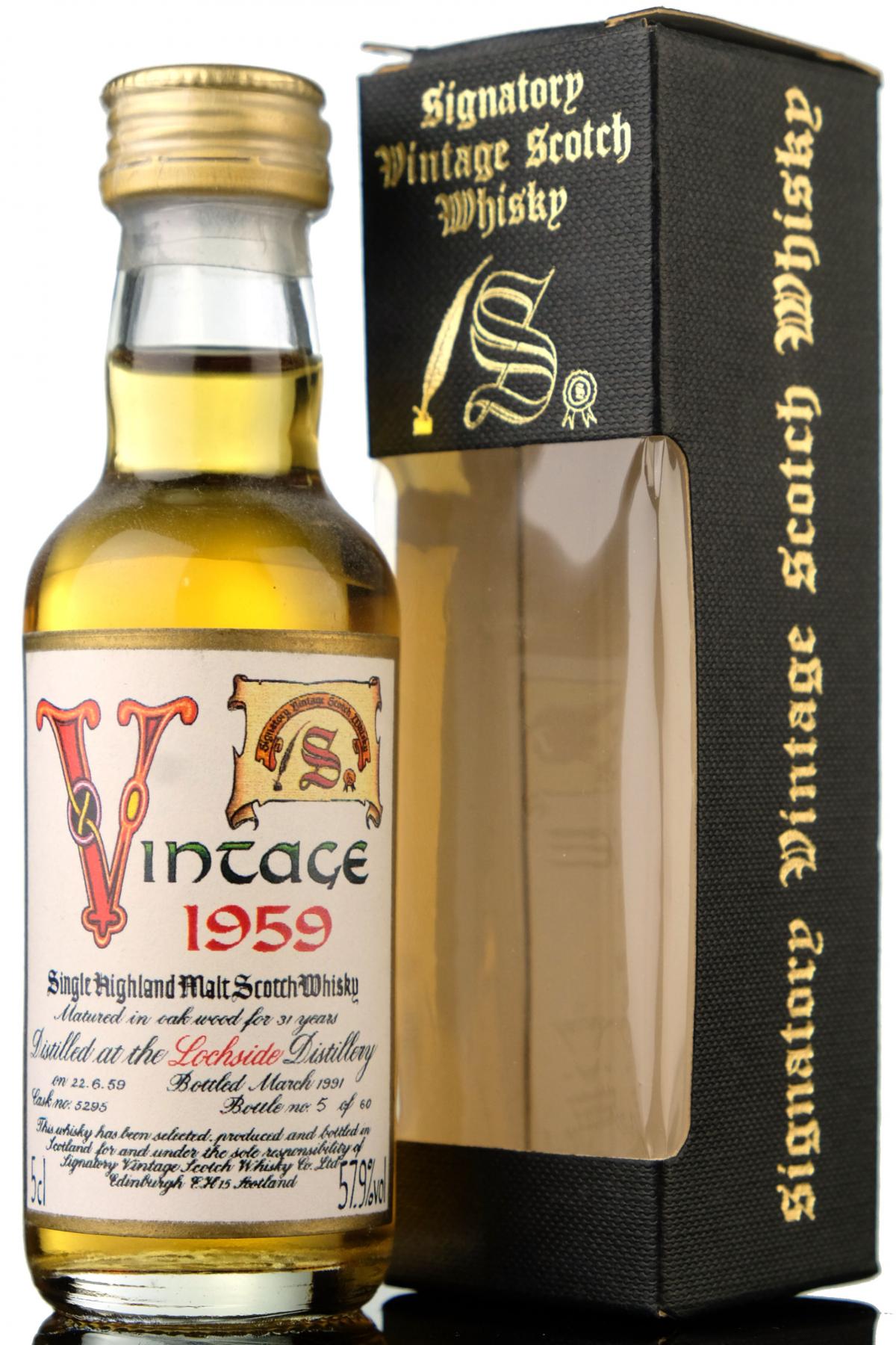 Lochside 1959-1991 - 31 Year Old - Signatory Vintage Miniature