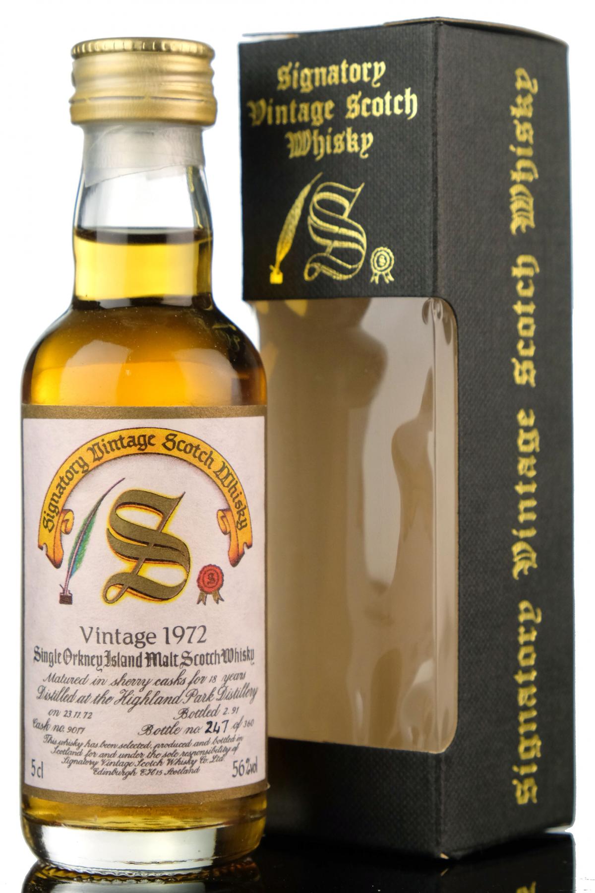 Highland Park 1972-1991 - 18 Year Old - Signatory Vintage Miniature