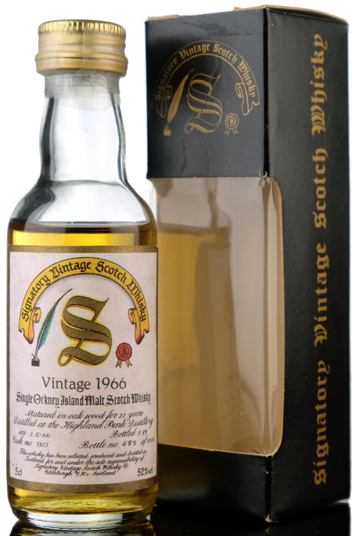 Highland Park 1966-1989 - 22 Year Old - Signatory Vintage Miniature