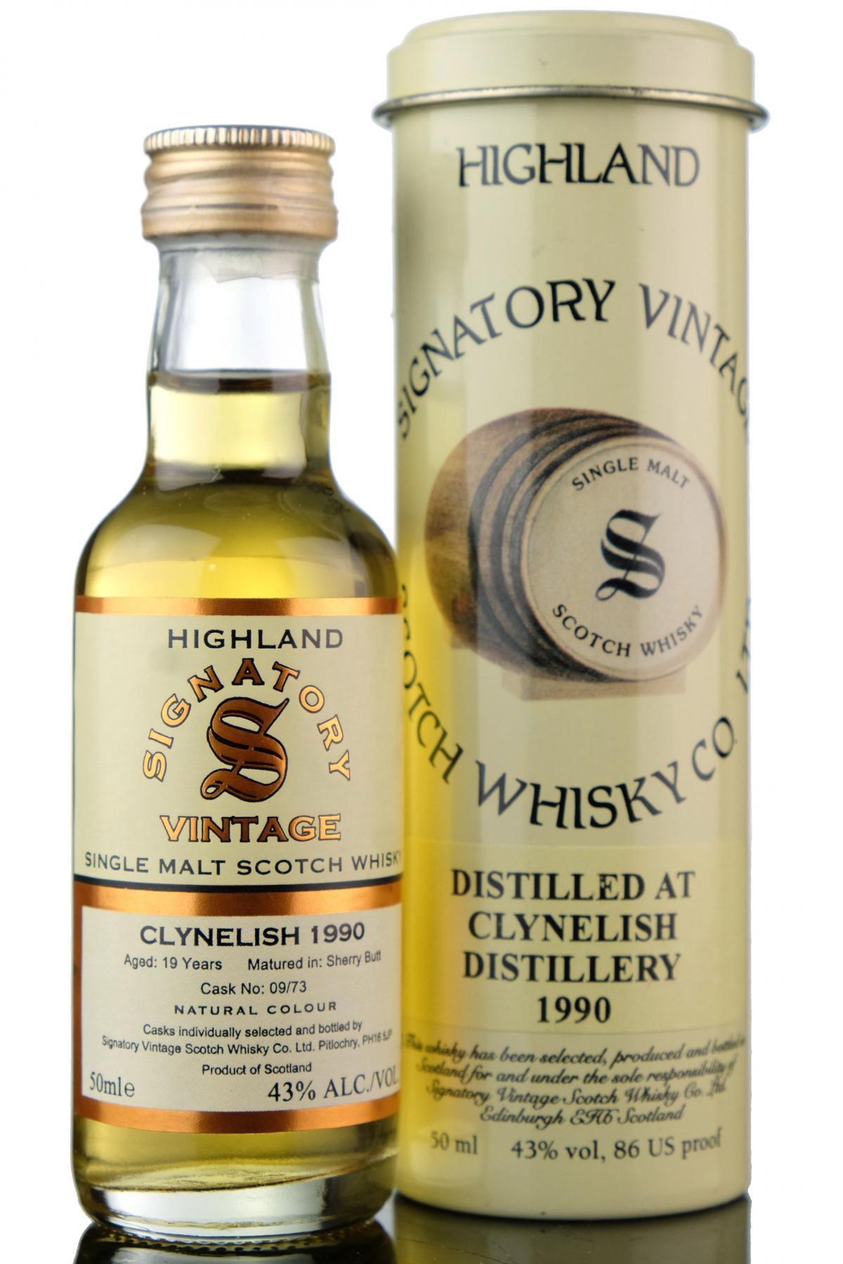 Clynelish 1990 - 19 Year Old - Signatory Vintage Miniature