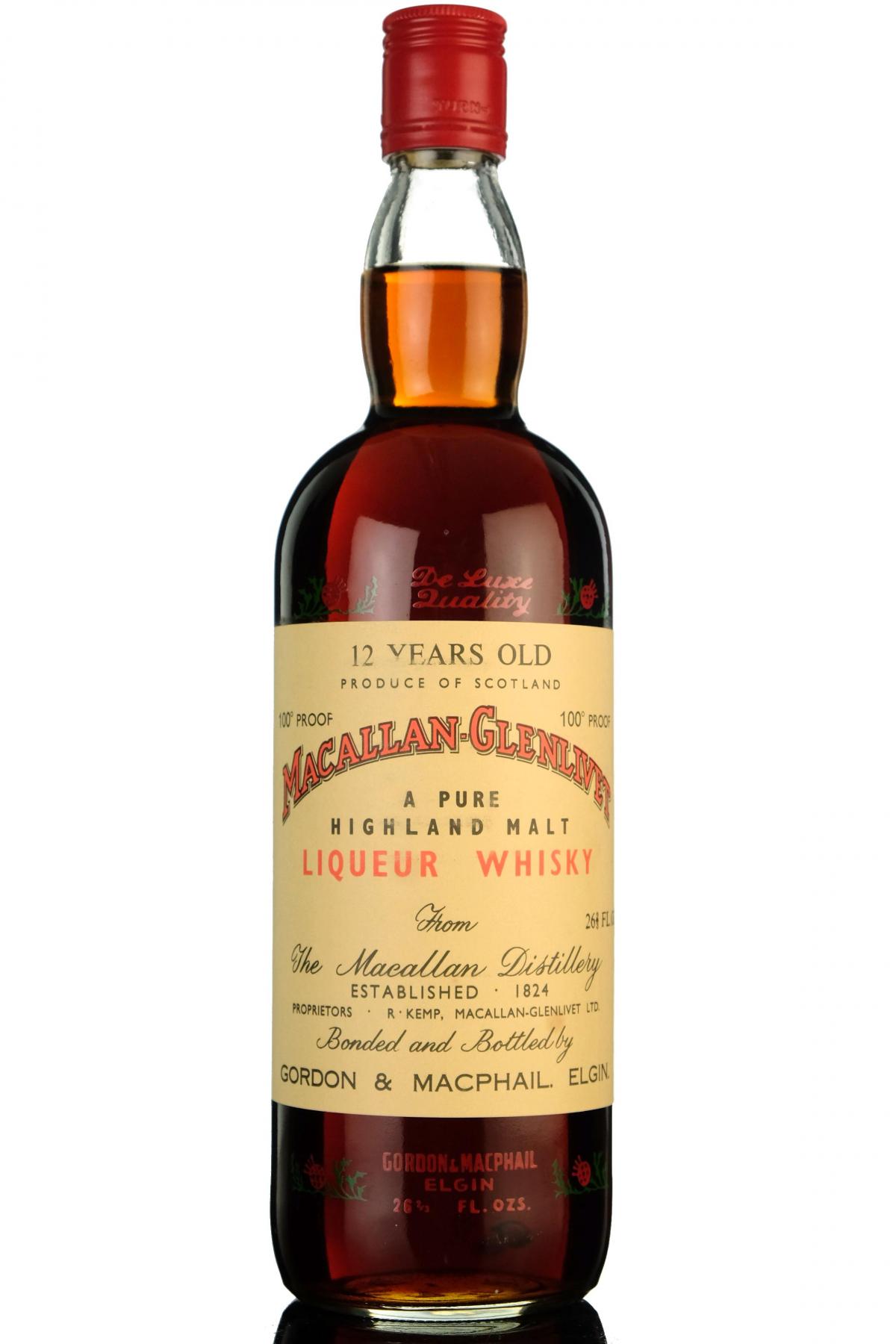 Macallan 12 Year Old - Liqueur Whisky - 100 Proof - Rotation 1971