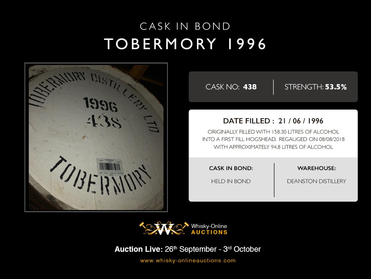 1 First Fill Hogshead Of Tobermory 1996 - Cask 438 - Held In Bond