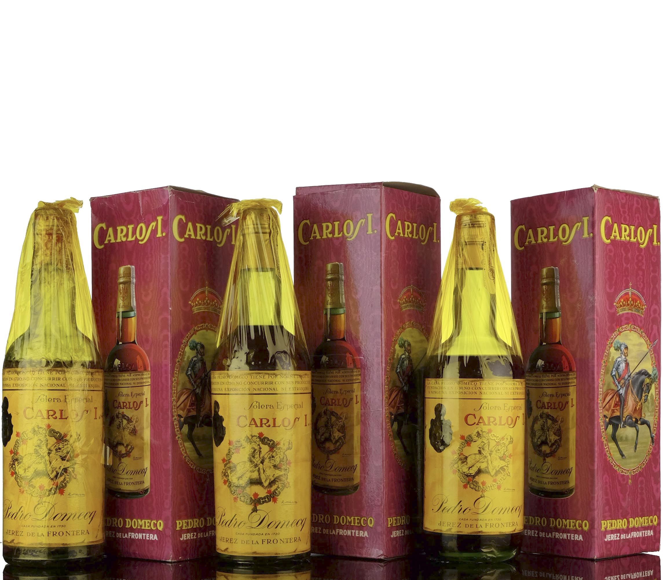 3 x Pedro Domecq Carlos I Brandy 