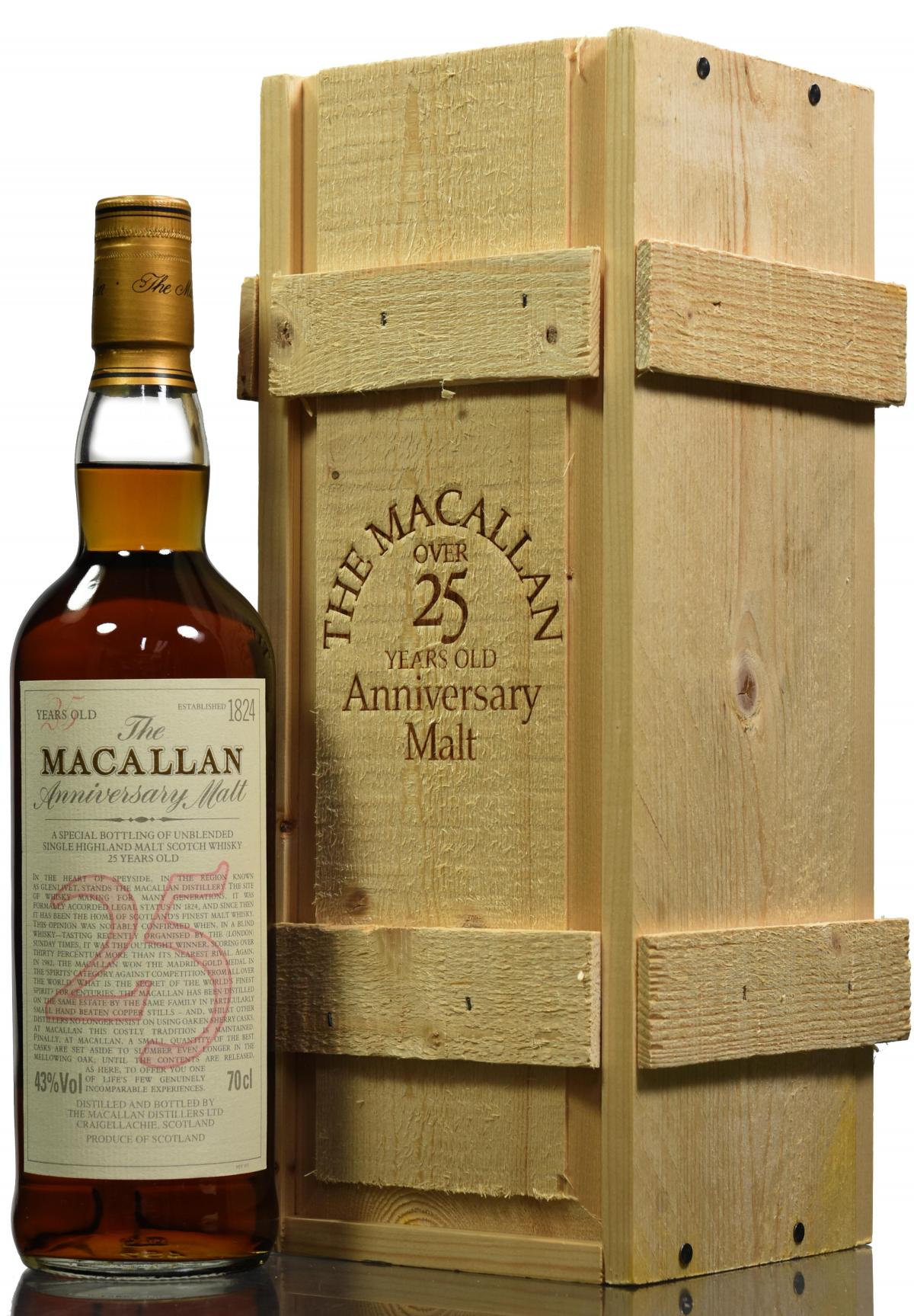 Macallan 25 Year Old Anniversary Malt