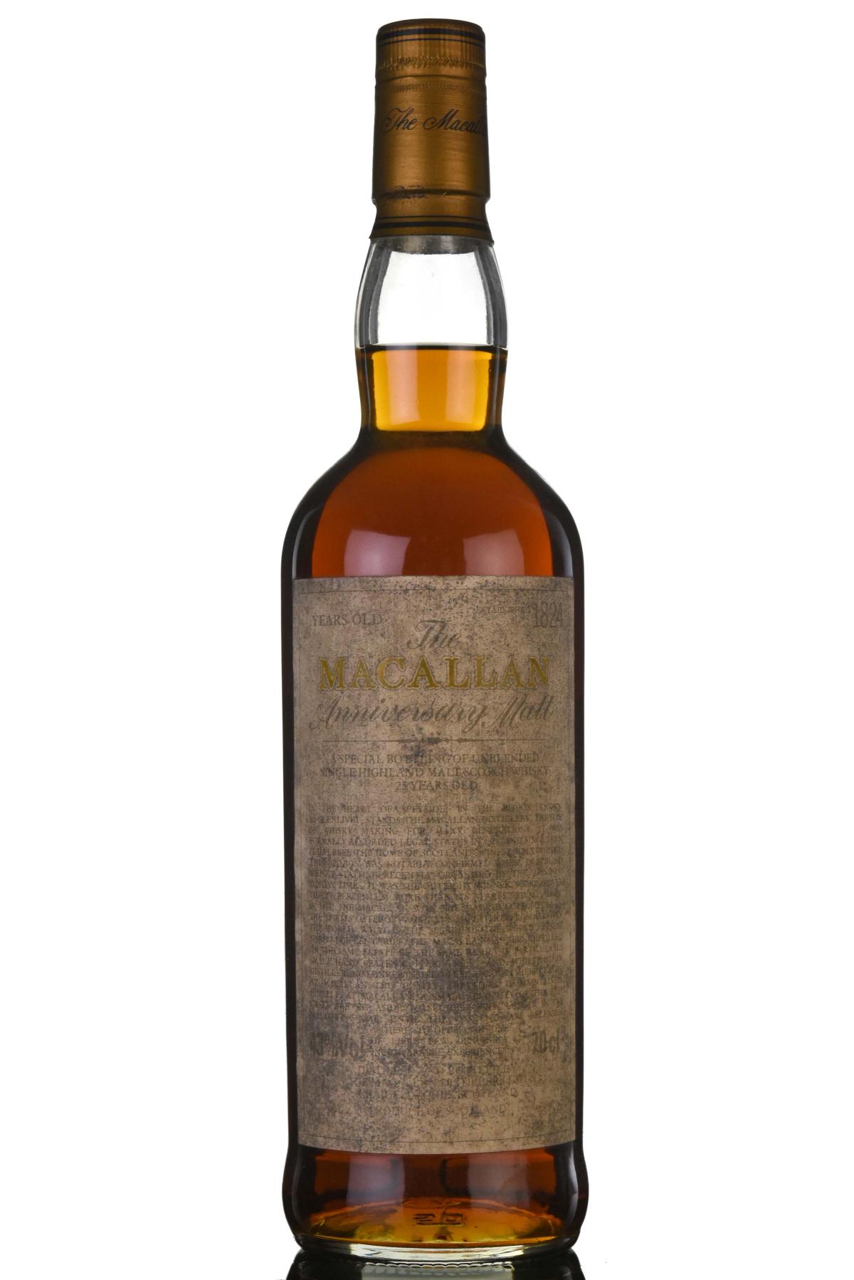 Macallan 25 Year Old Anniversary Malt