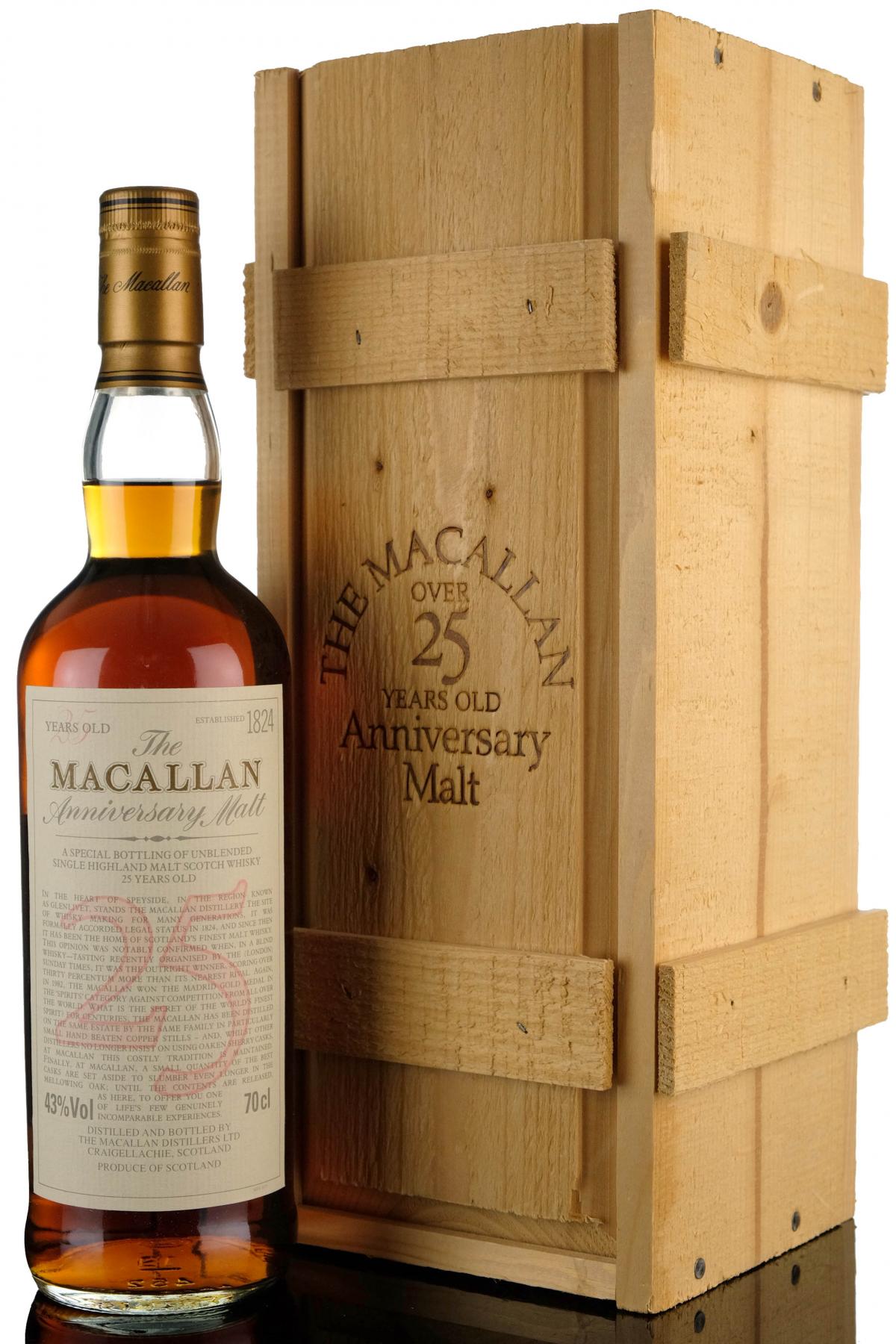 Macallan 25 Year Old Anniversary Malt