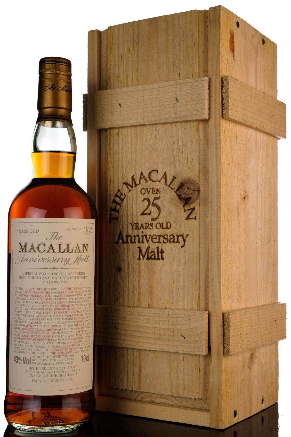 Macallan 25 Year Old Anniversary Malt