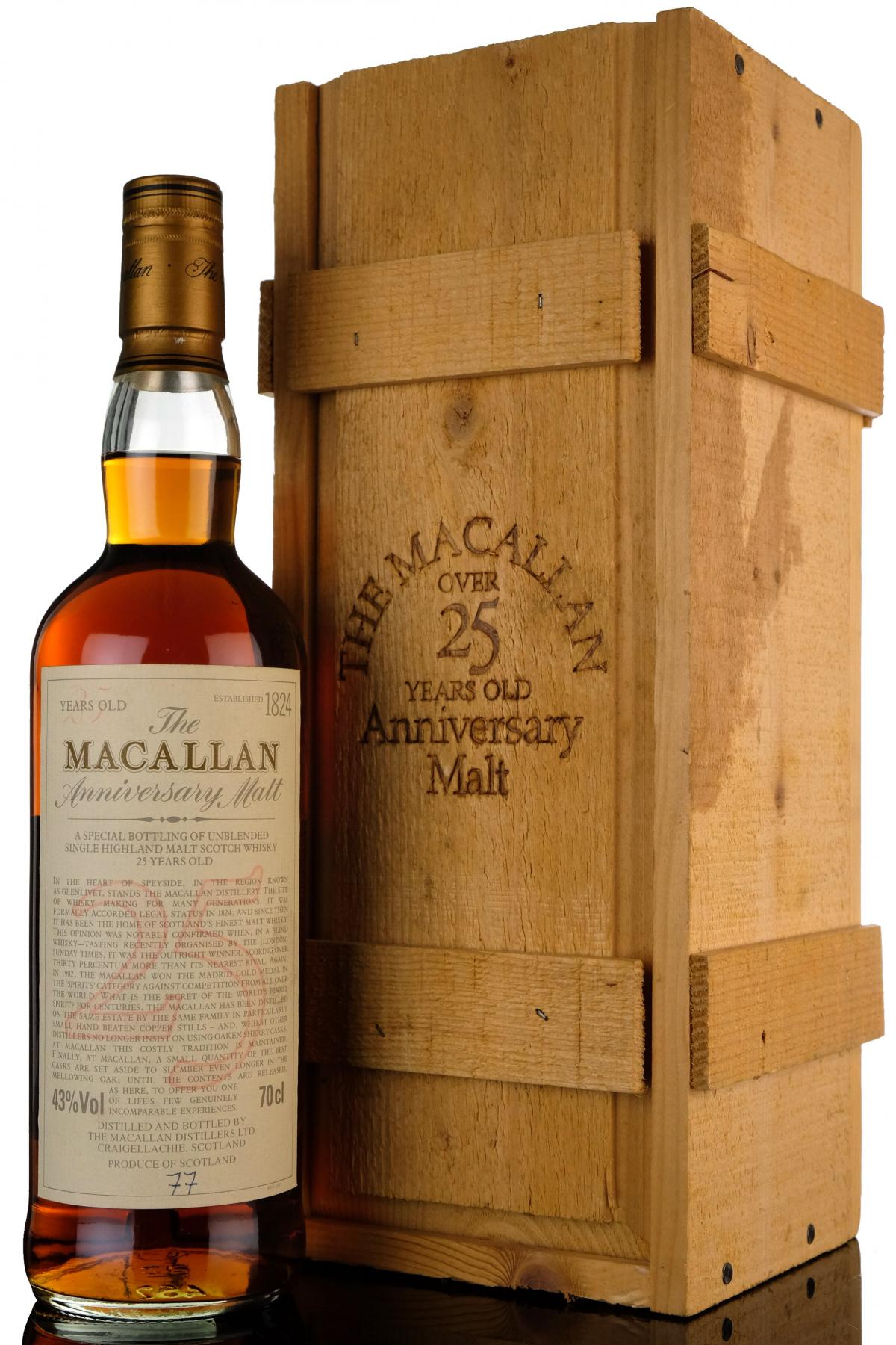 Macallan 25 Year Old Anniversary Malt