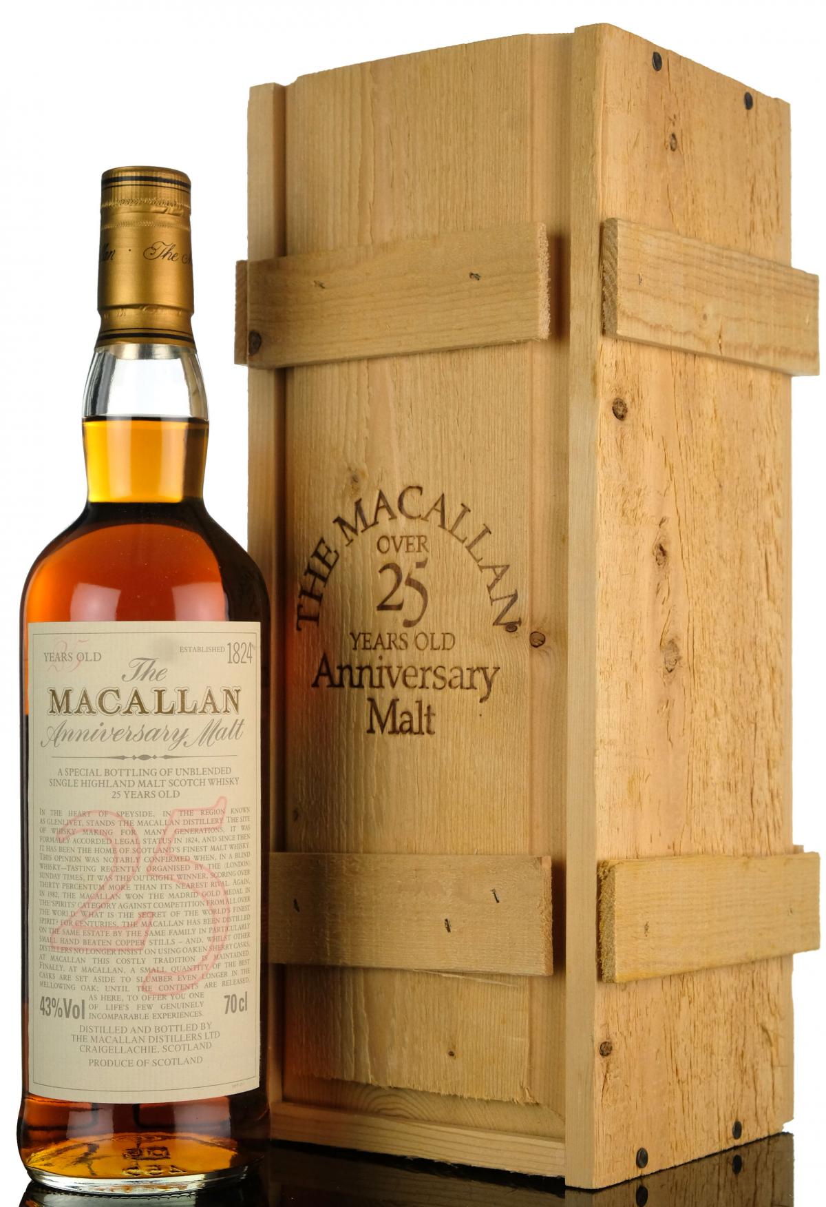 Macallan 25 Year Old Anniversary Malt