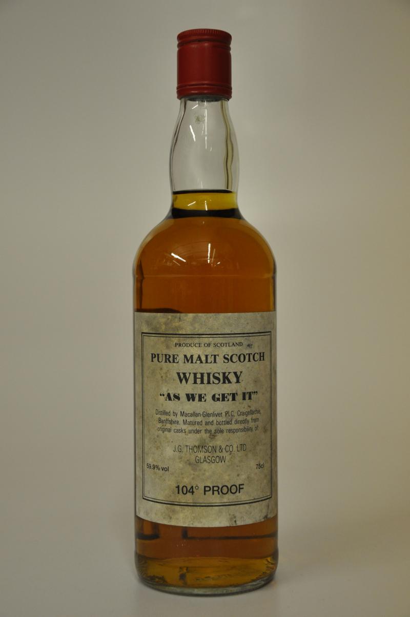 Macallan-Glenlivet AS WE GET IT - 104 Proof - 1980s