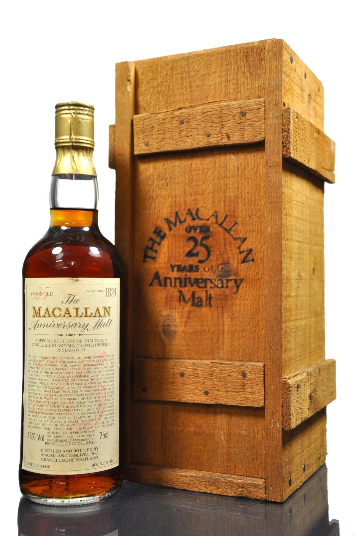 Macallan 1958-1984 - 25 Year Old Anniversary Malt