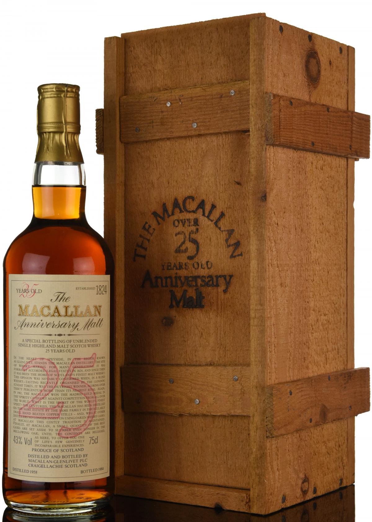 Macallan 1958-1984 - 25 Year Old Anniversary Malt