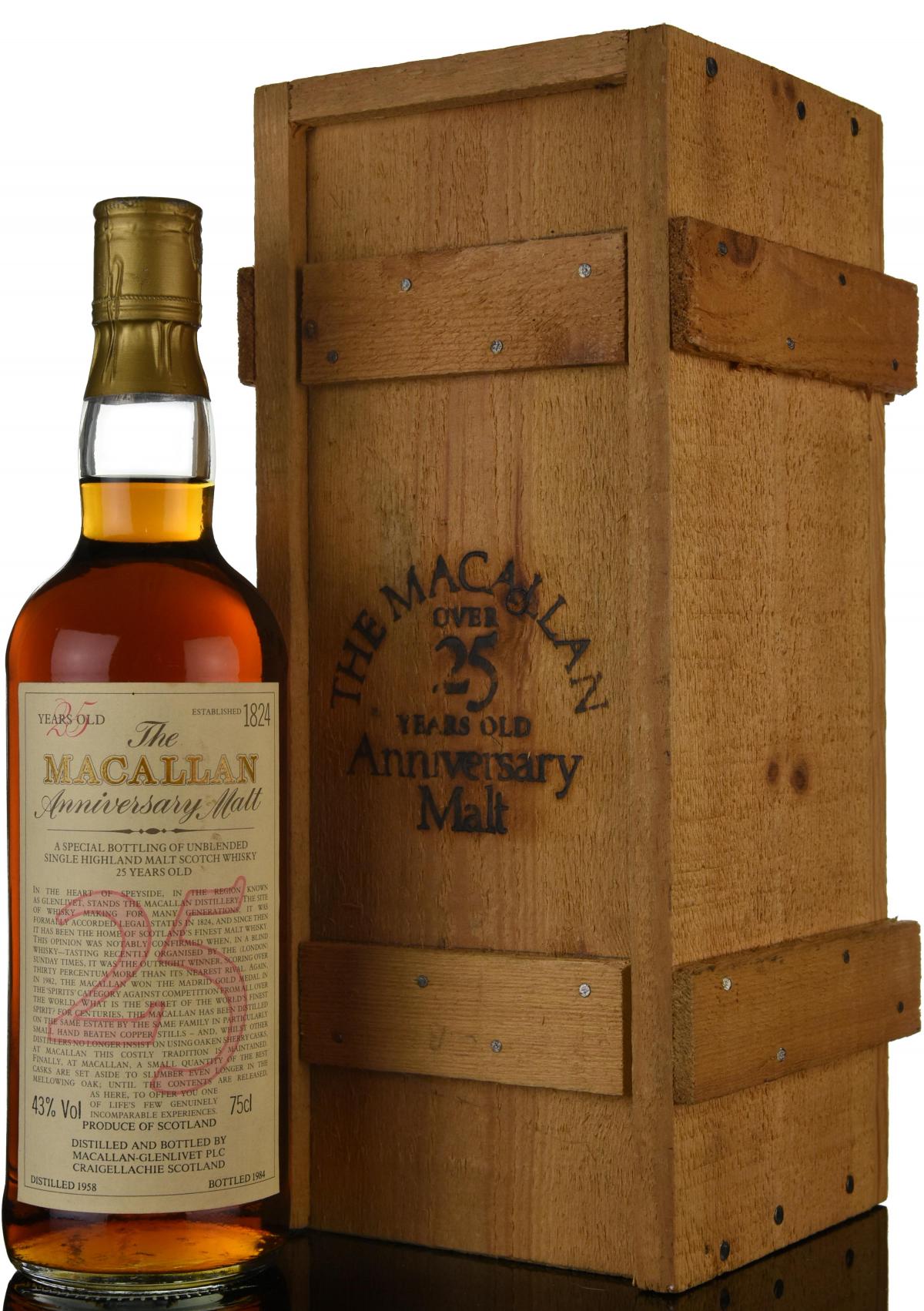 Macallan 1958-1984 - 25 Year Old Anniversary Malt