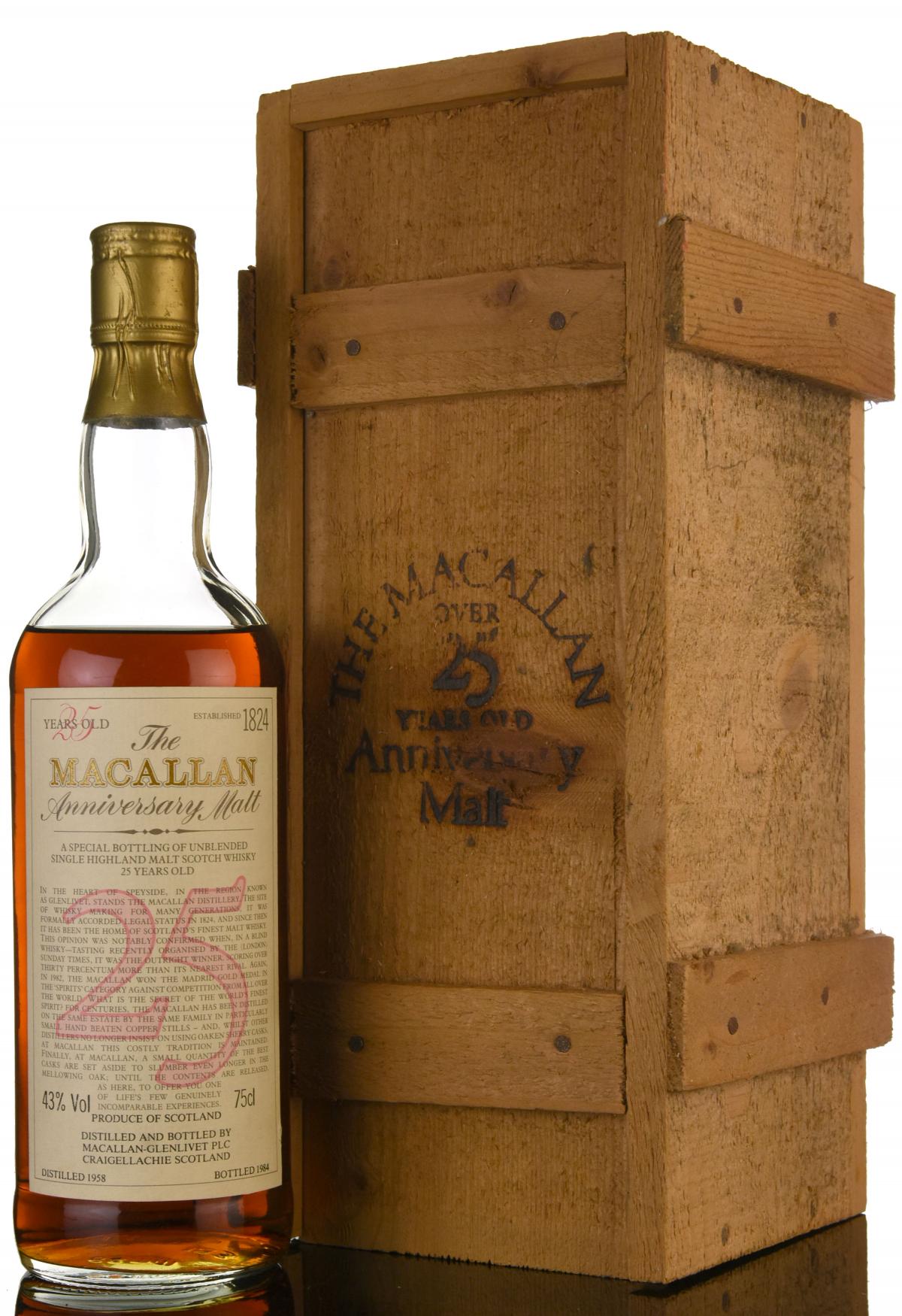 Macallan 1958-1984 - 25 Year Old Anniversary Malt