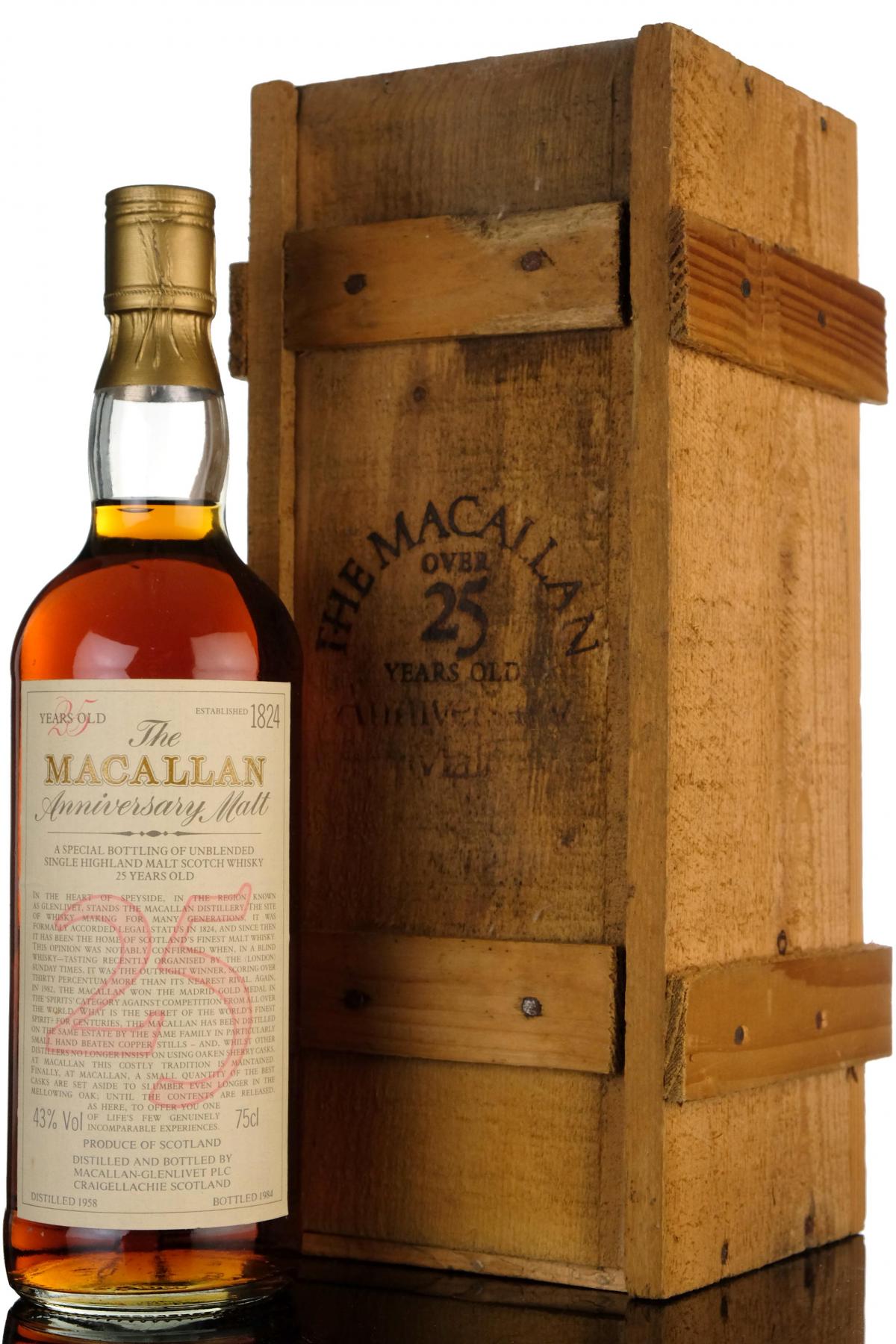 Macallan 1958-1984 - 25 Year Old Anniversary Malt