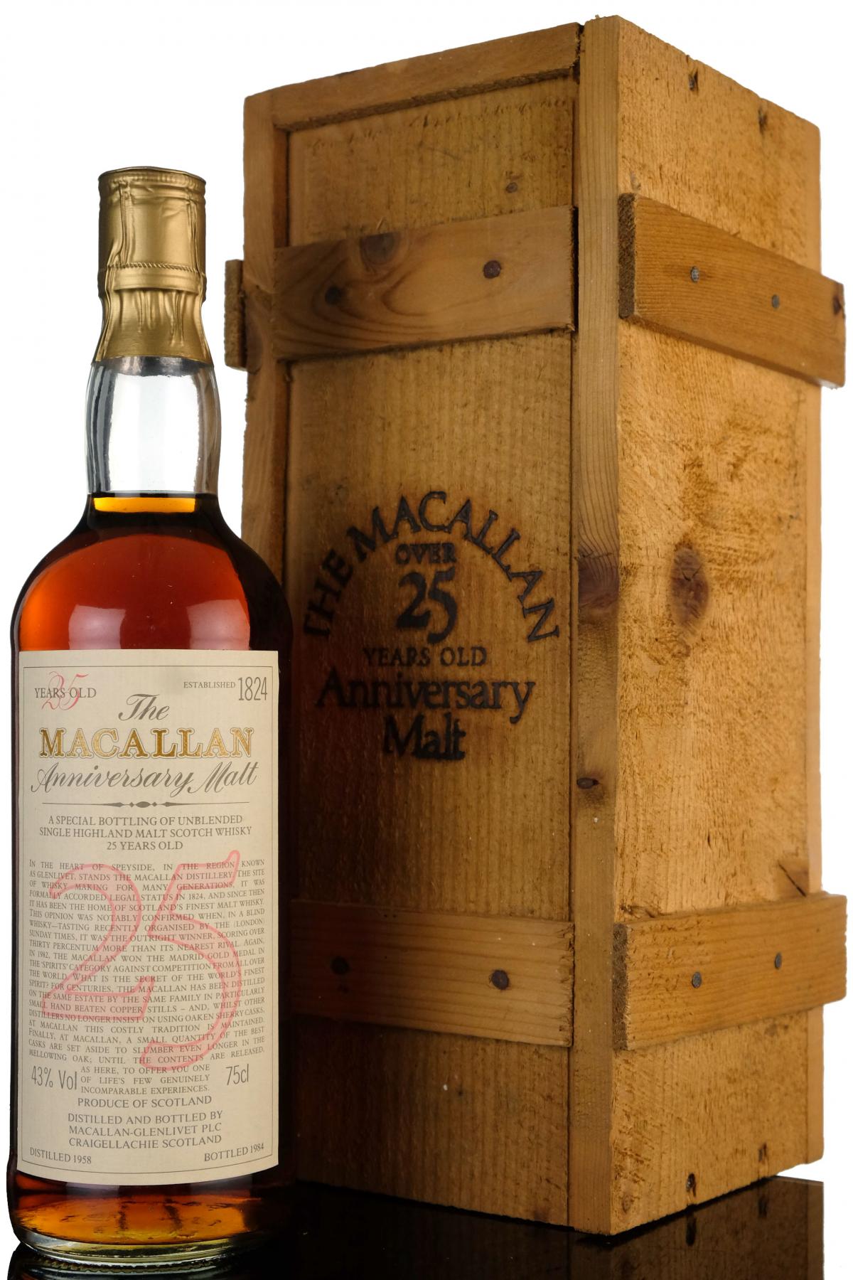 Macallan 1958-1984 - 25 Year Old Anniversary Malt