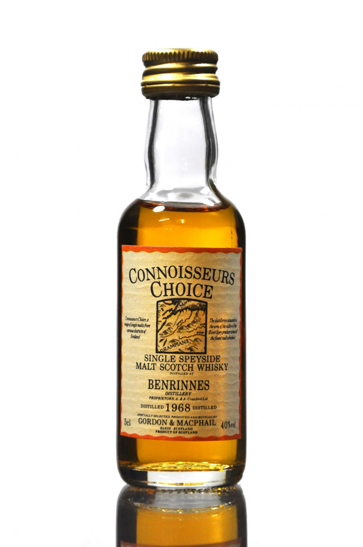 Benrinnes 1968 - Gordon & MacPhail - Connoisseurs Choice - Map Label - Miniature