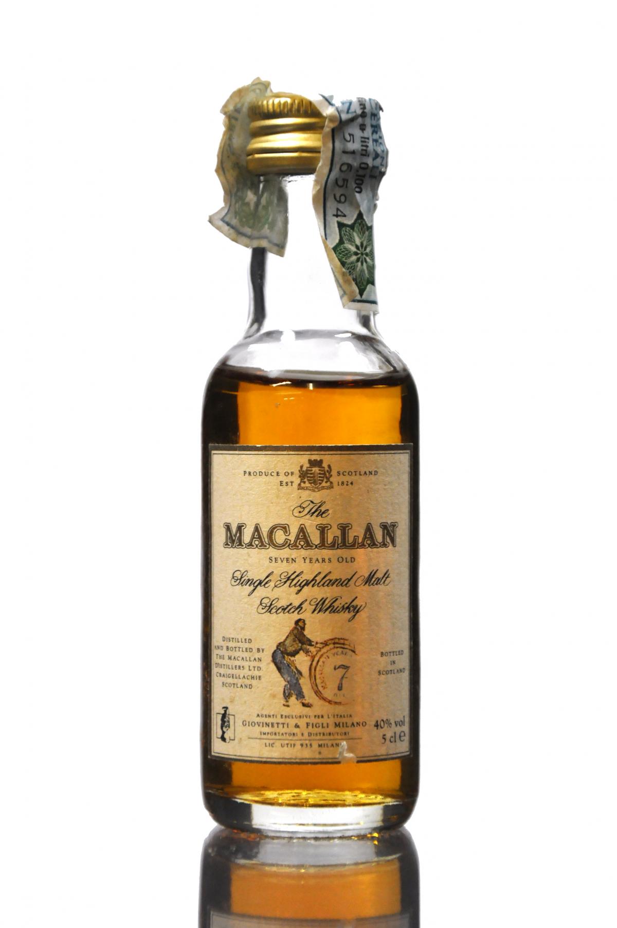 Macallan 7 Year Old Miniature