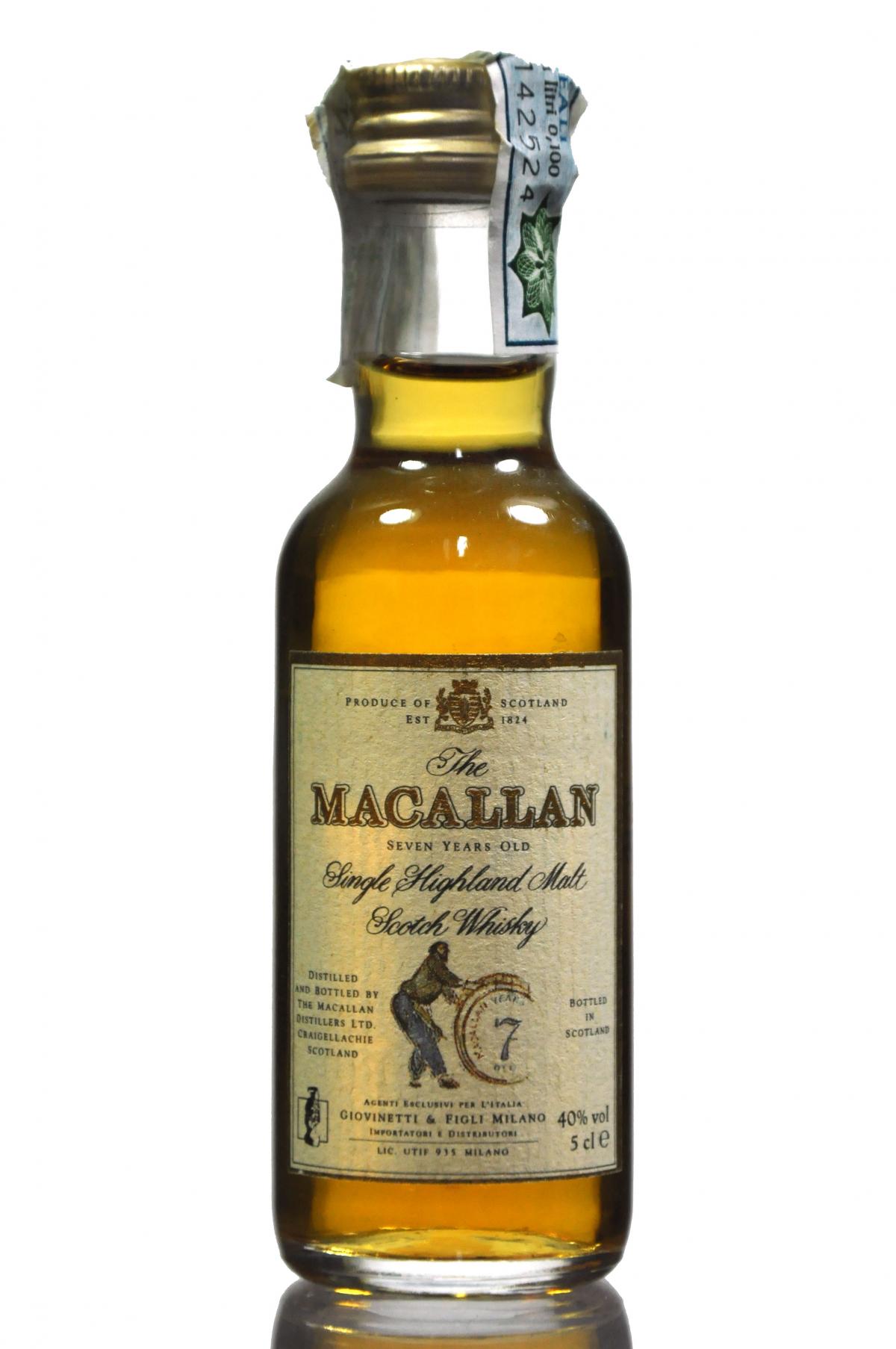 Macallan 7 Year Old Miniature