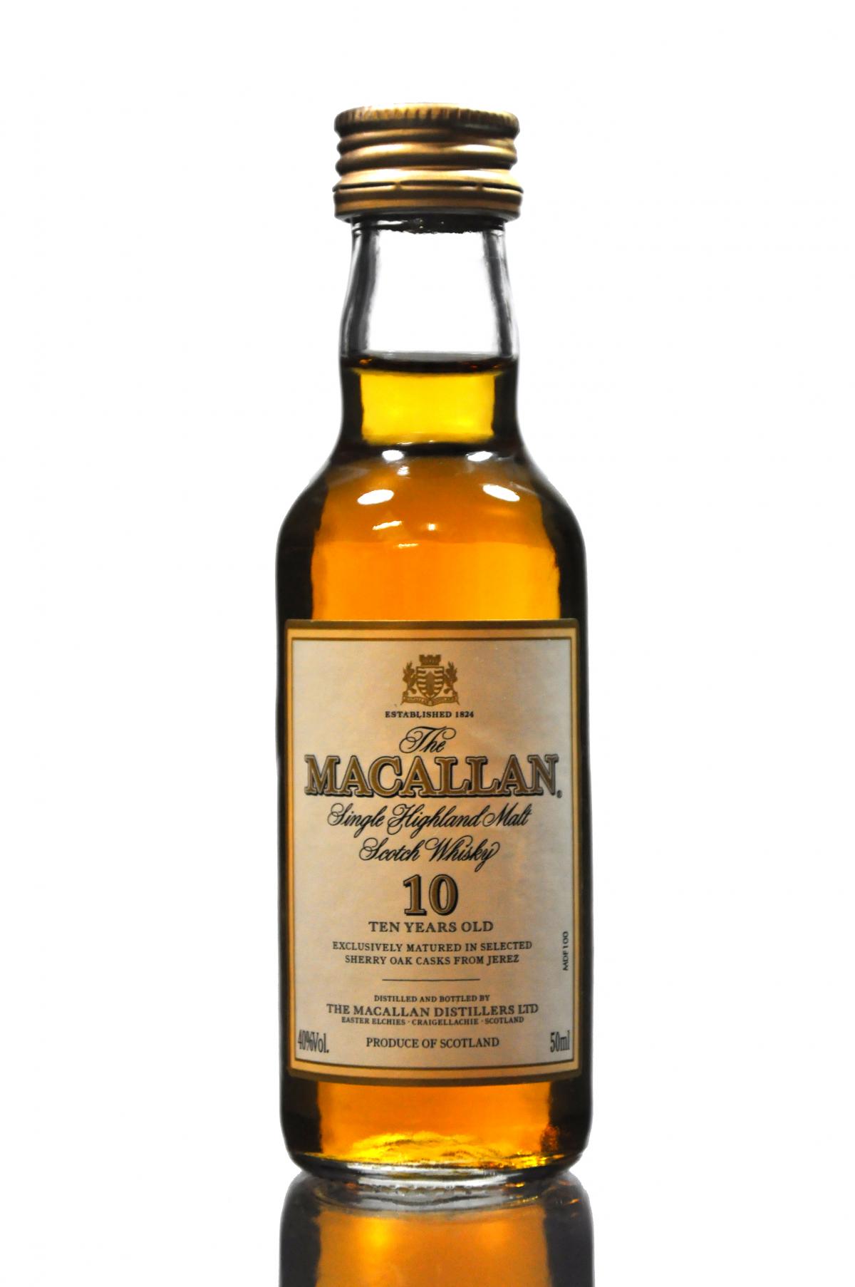 Macallan 10 Year Old Miniature
