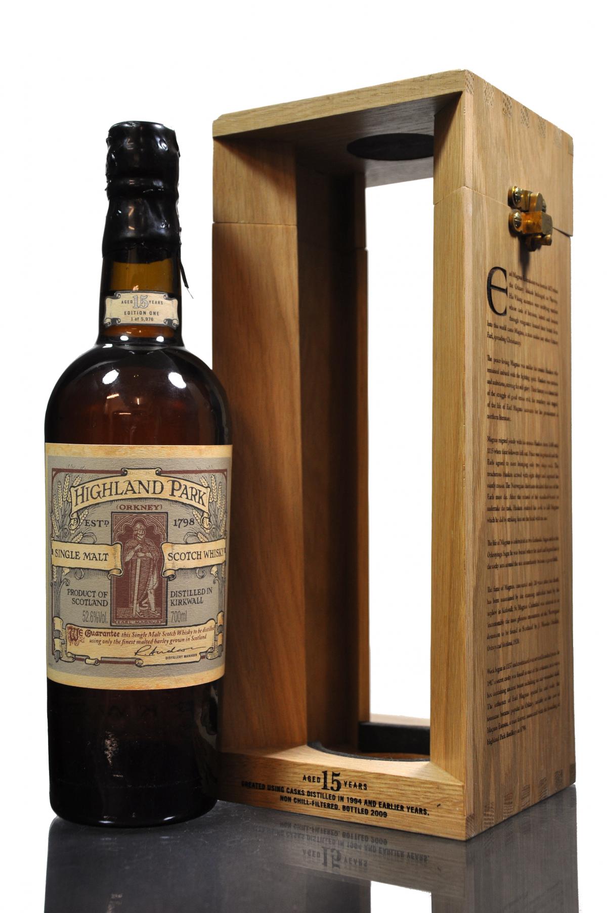 Highland Park 15 Year Old - Earl Magnus - First Edition