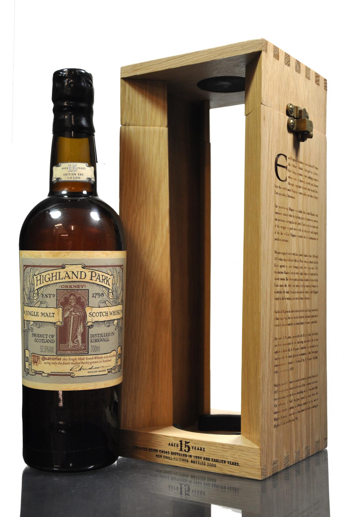 Highland Park 15 Year Old - Earl Magnus - First Edition