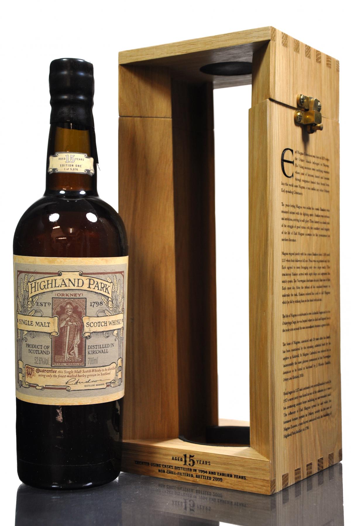 Highland Park 15 Year Old - Earl Magnus - First Edition
