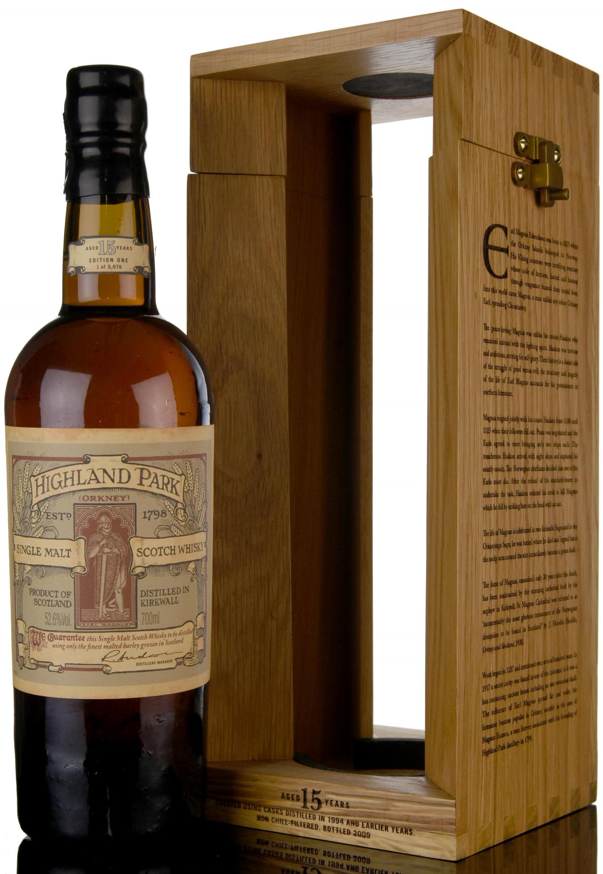 Highland Park 15 Year Old - Earl Magnus - First Edition