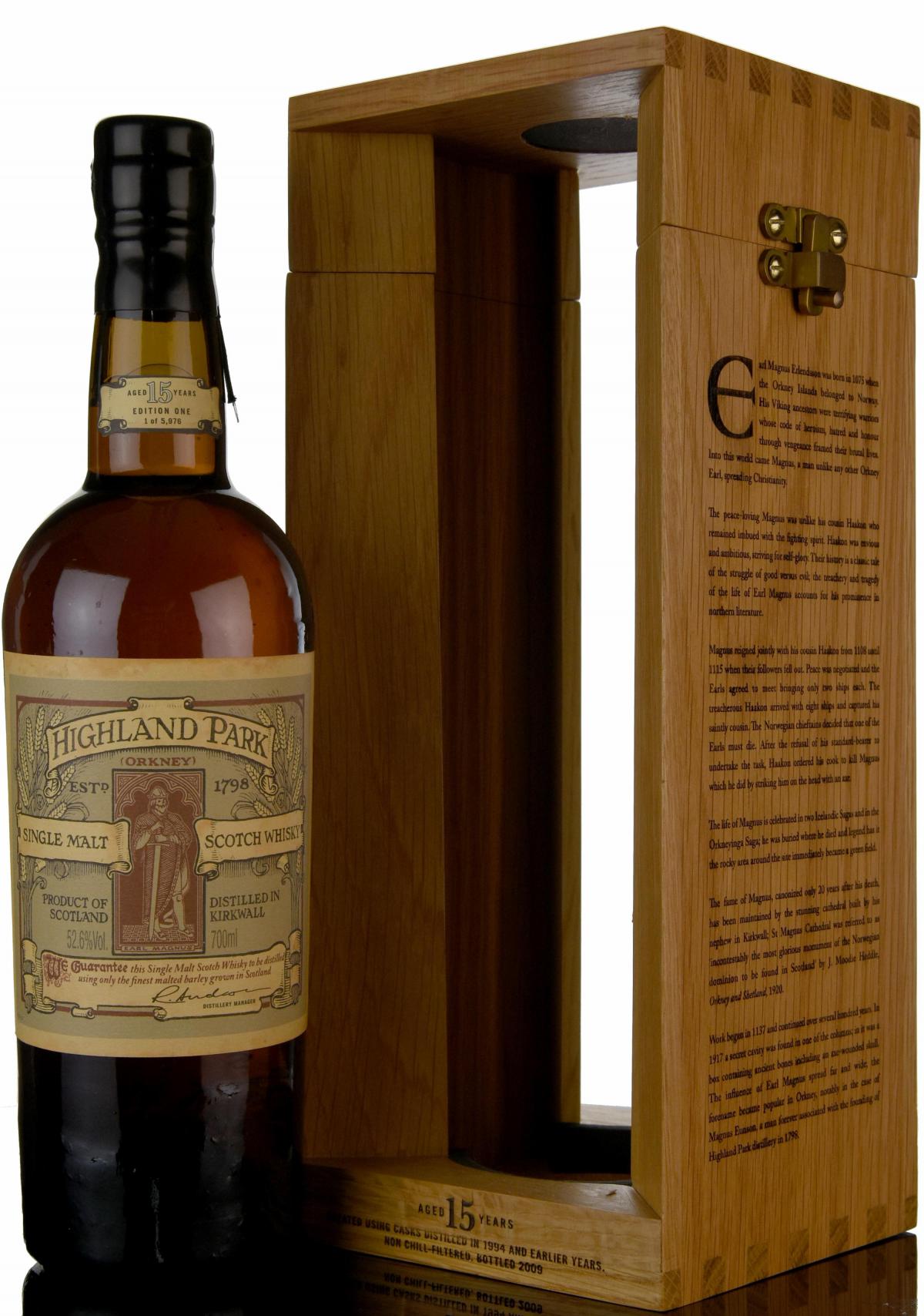 Highland Park 15 Year Old - Earl Magnus - First Edition