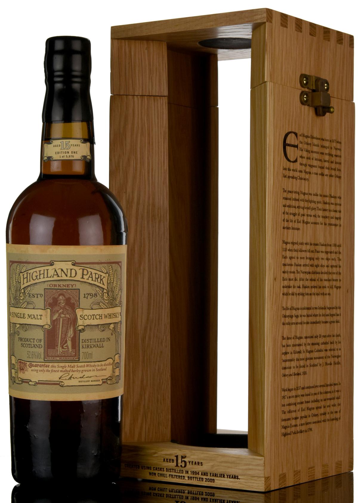 Highland Park 15 Year Old - Earl Magnus - First Edition