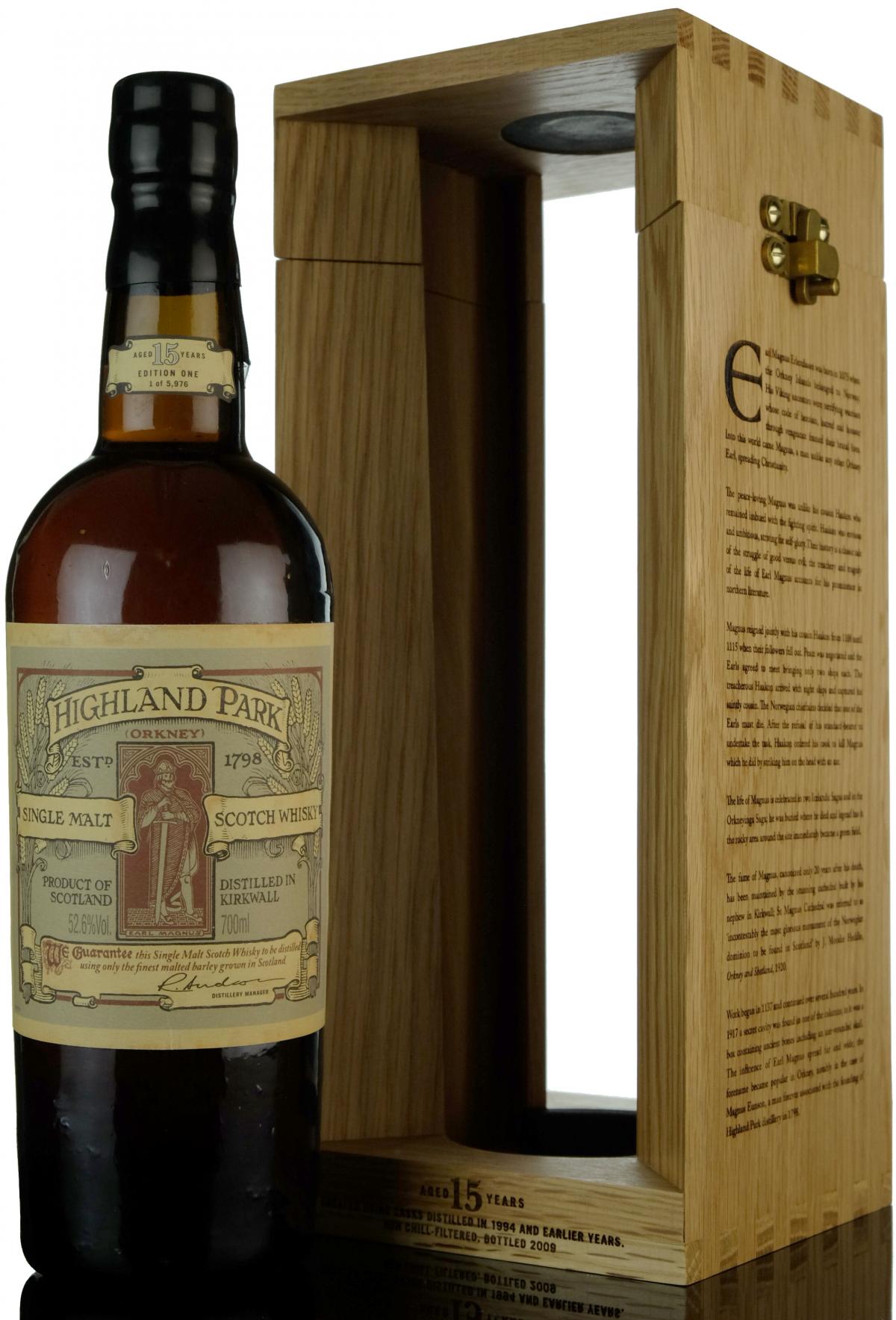 Highland Park 15 Year Old - Earl Magnus - First Edition
