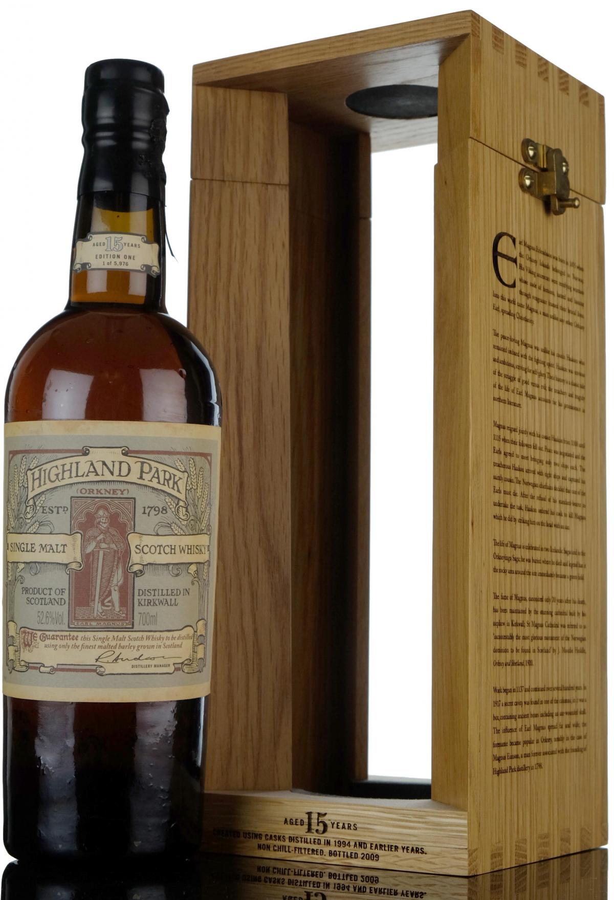 Highland Park 15 Year Old - Earl Magnus - First Edition