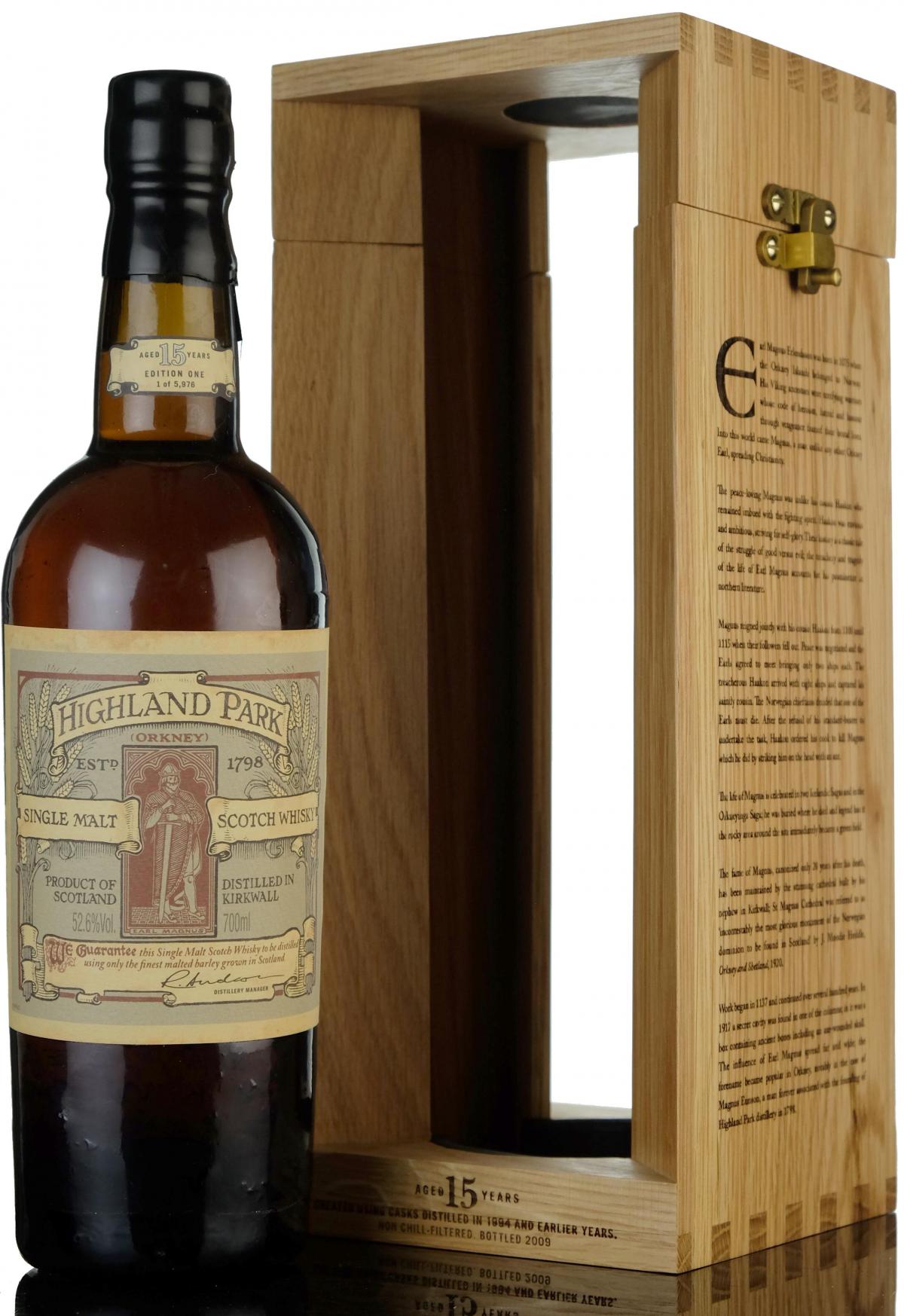 Highland Park 15 Year Old - Earl Magnus - First Edition