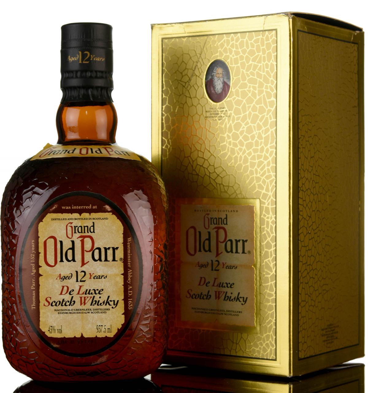 Grand Old Parr 12 Year Old - De Luxe - 1990s - 937.5ml