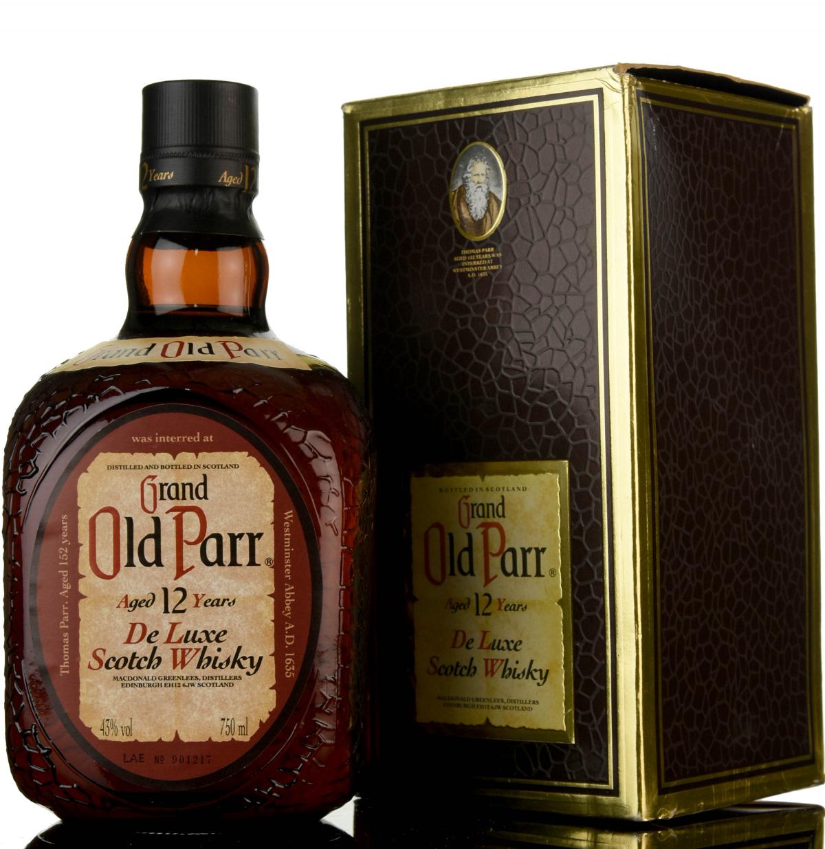 Grand Old Parr 12 Year Old - De Luxe - 1980s