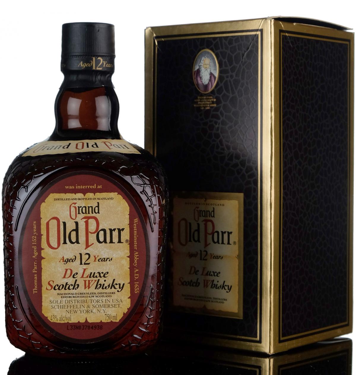 Grand Old Parr 12 Year Old - De Luxe - 1980s