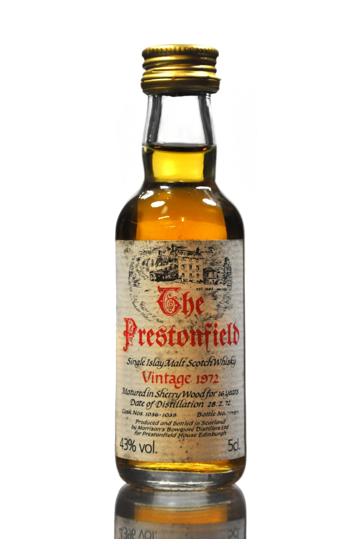 Bowmore 1972 - The Prestonfield Miniature