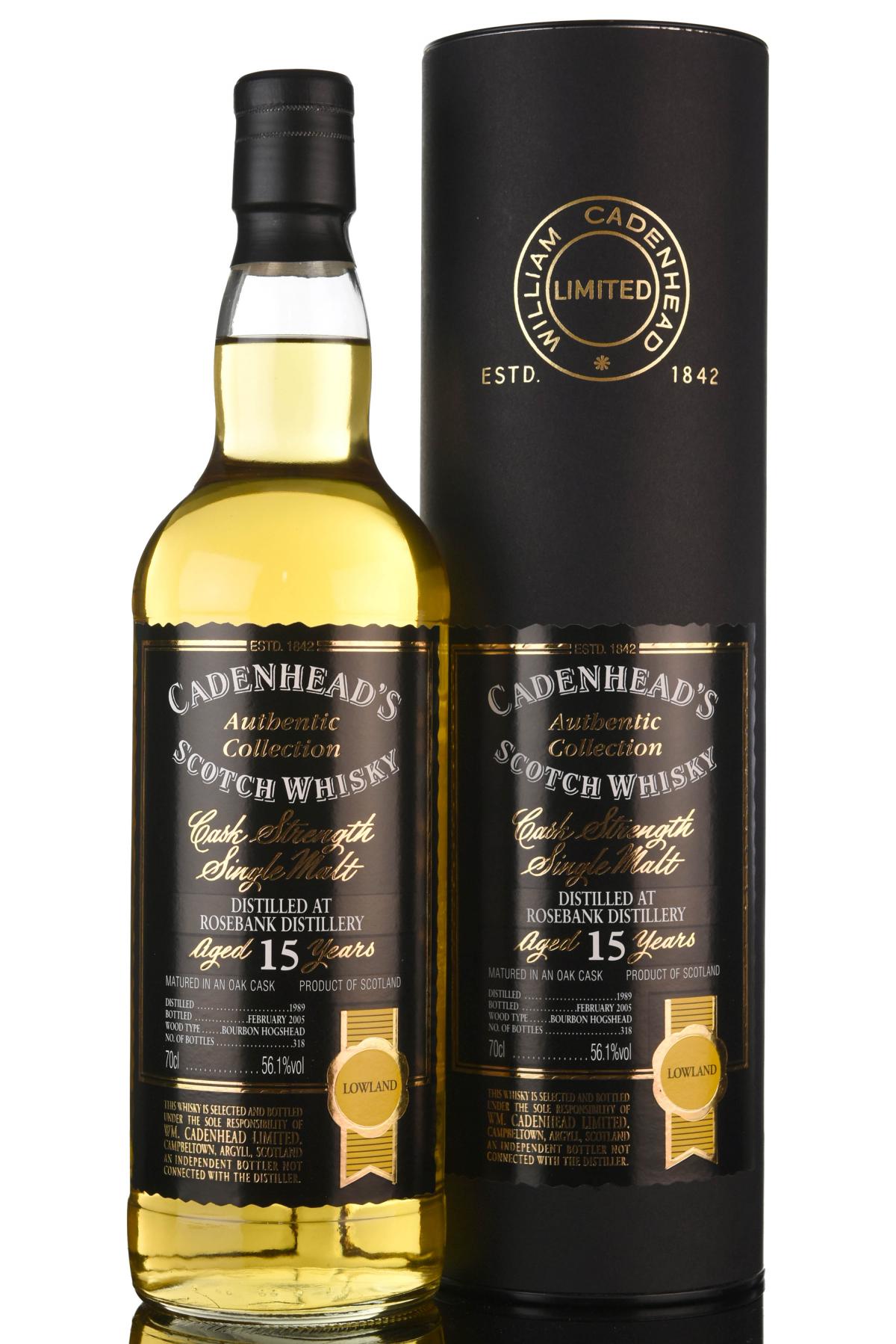 Rosebank 1989-2005 - 15 Year Old - Cadenheads Authentic Collection