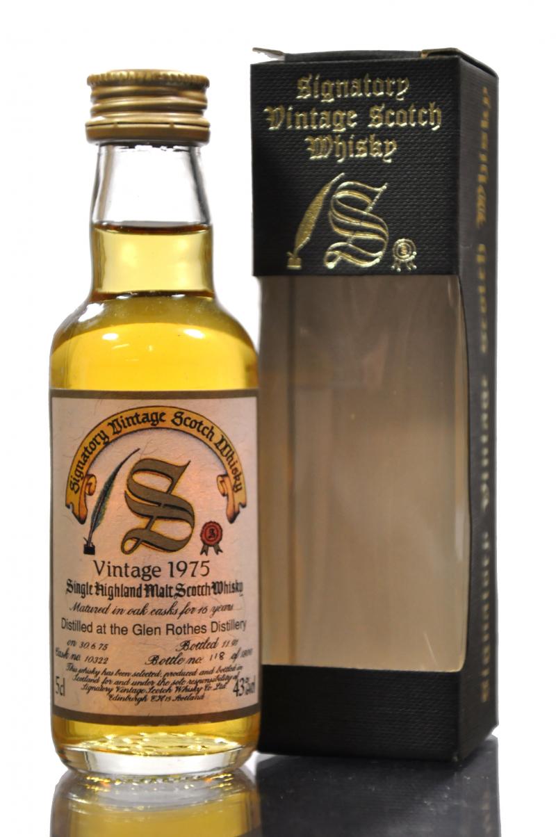 Glen Rothes 1975 - 16 Year Old - Signatory Vintage Miniature