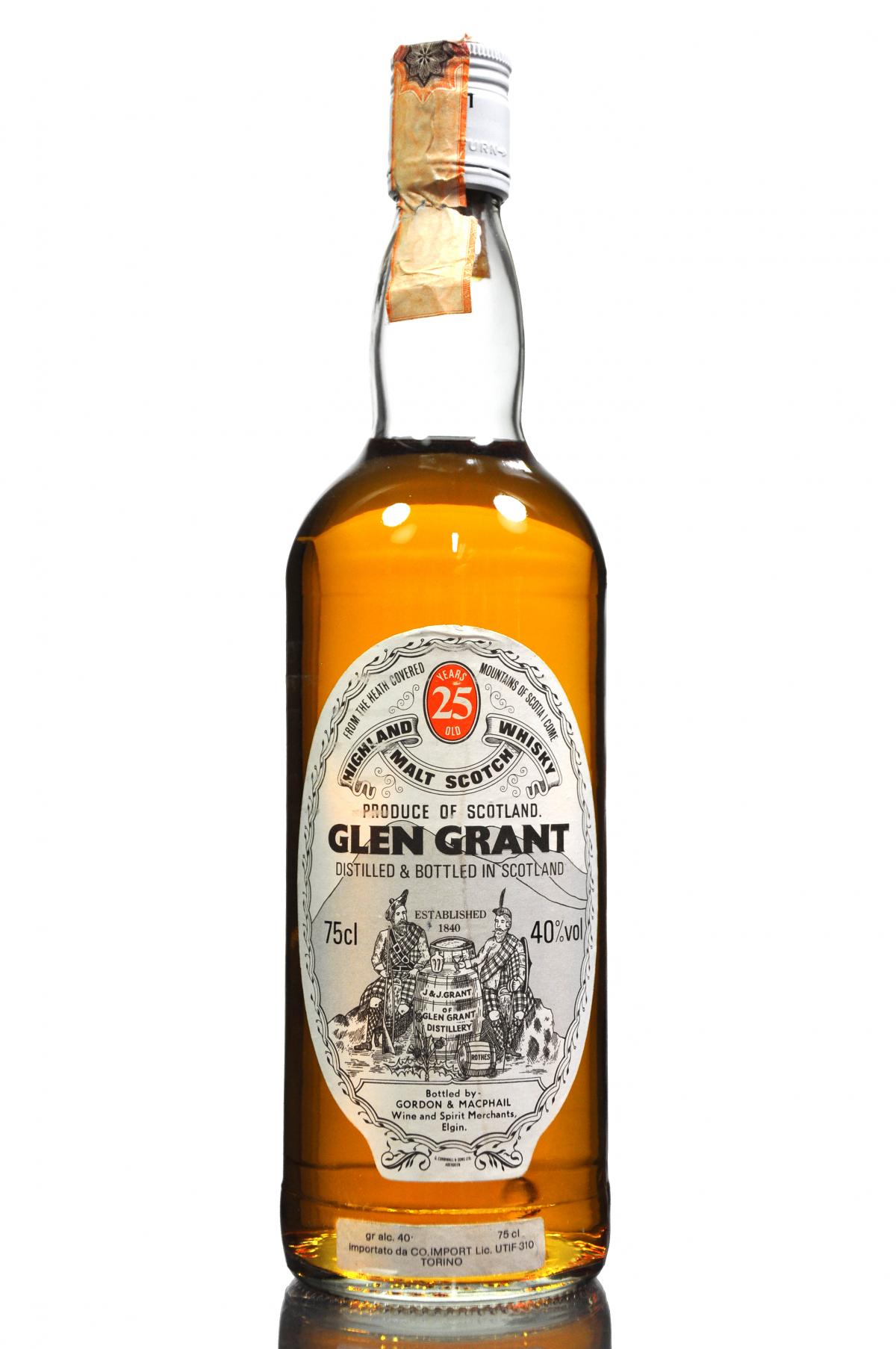 Glen Grant 25 Year Old - Gordon & MacPhail - 1980s