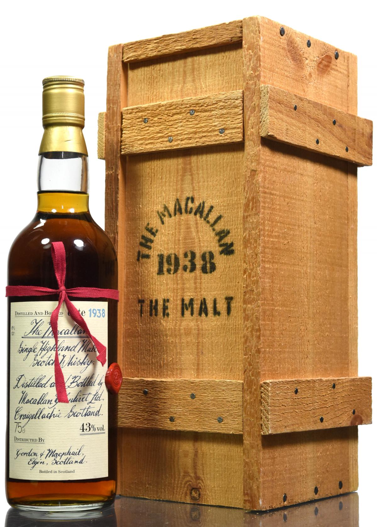 Macallan 1938 - Gordon & MacPhail - Handwritten Label