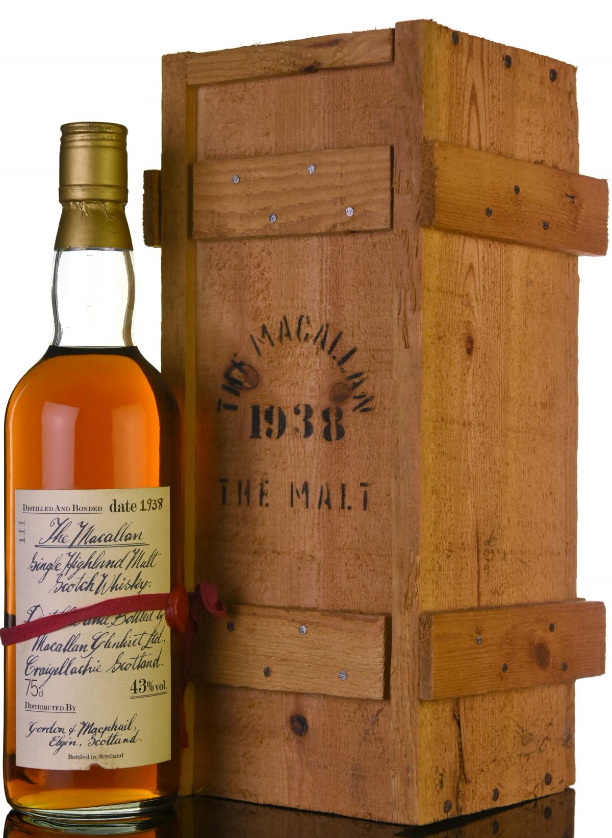 Macallan 1938 - Gordon & MacPhail - Handwritten Label